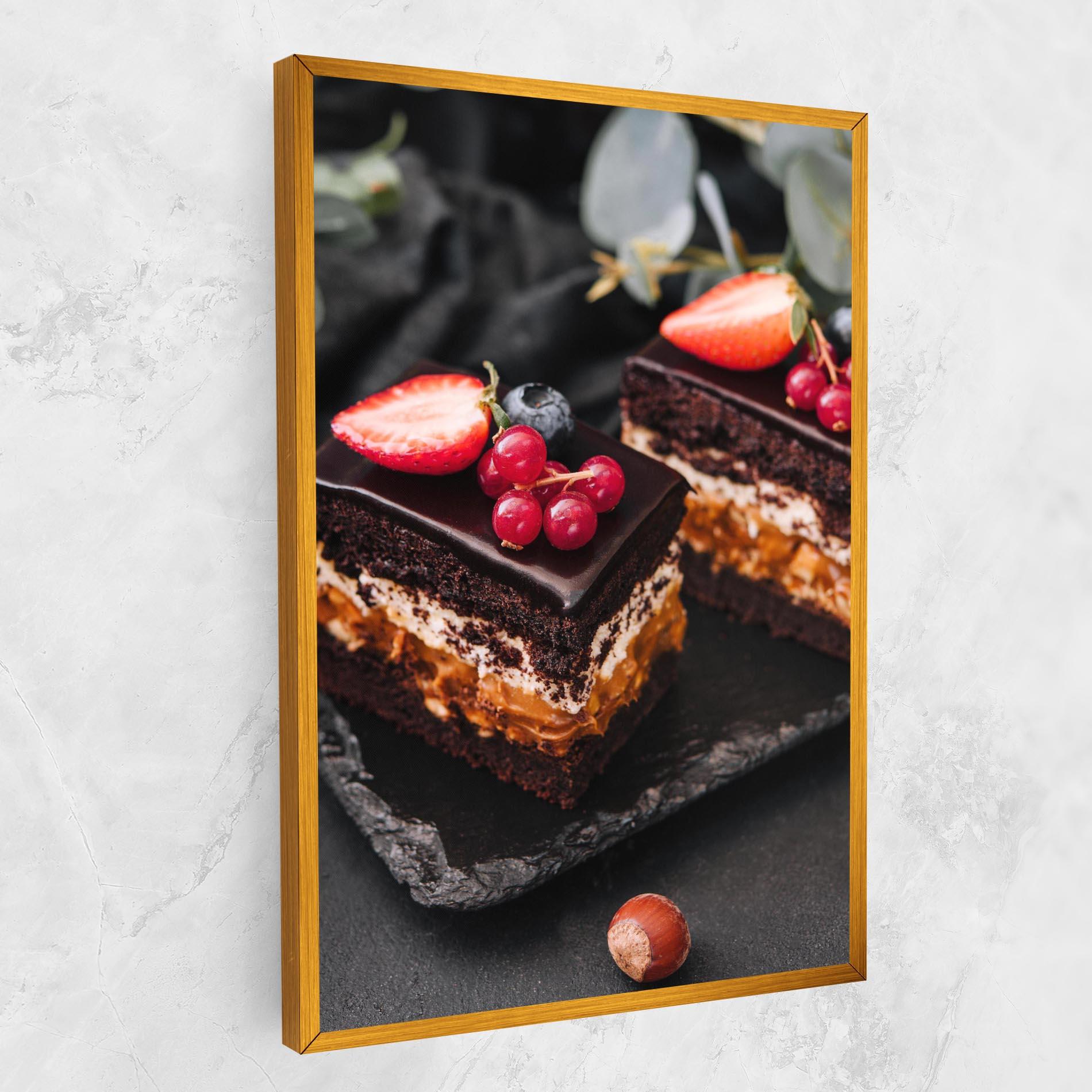 Tablou Canvas Chocolate Berries Cake mockup 1