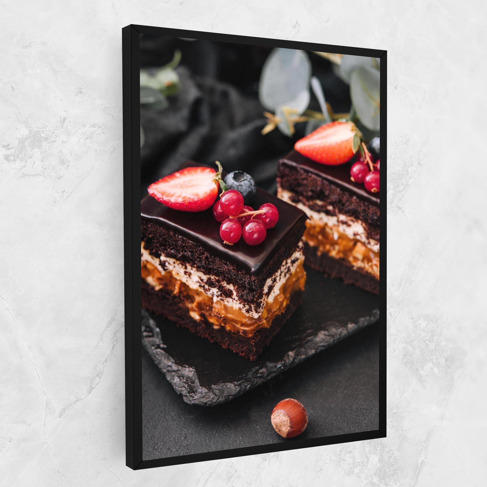 Tablou Canvas Chocolate Berries Cake mockup 1