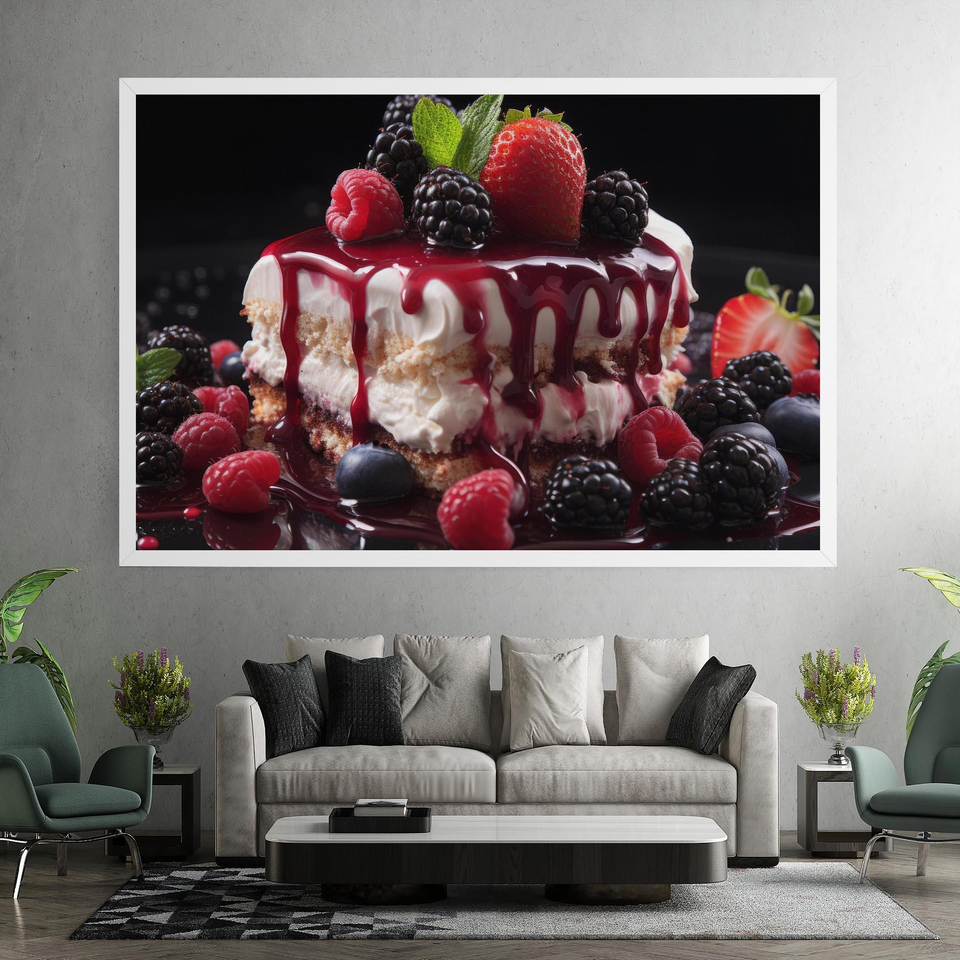 Tablou Canvas Berries Cream Dessert mockup 7