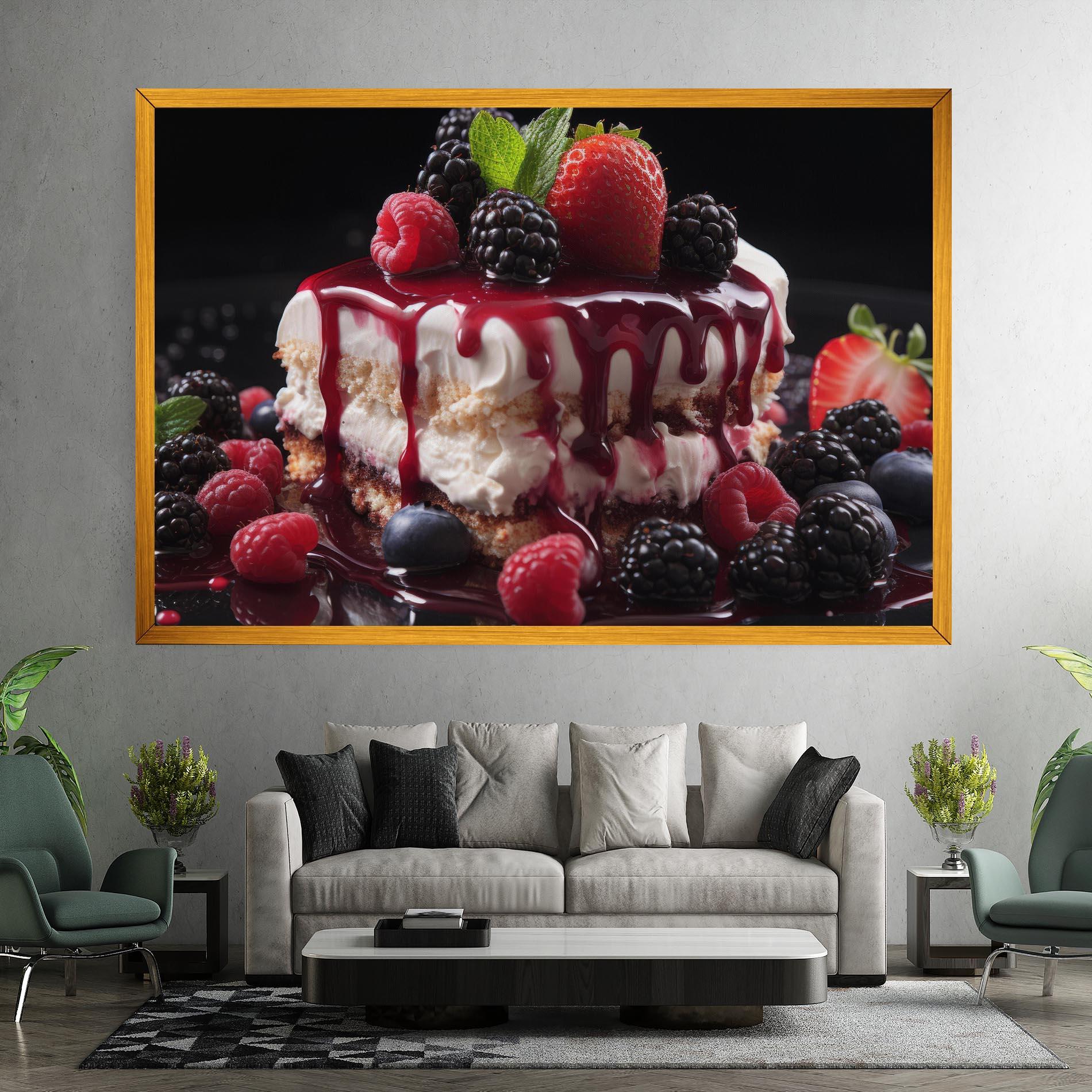 Tablou Canvas Berries Cream Dessert mockup 7