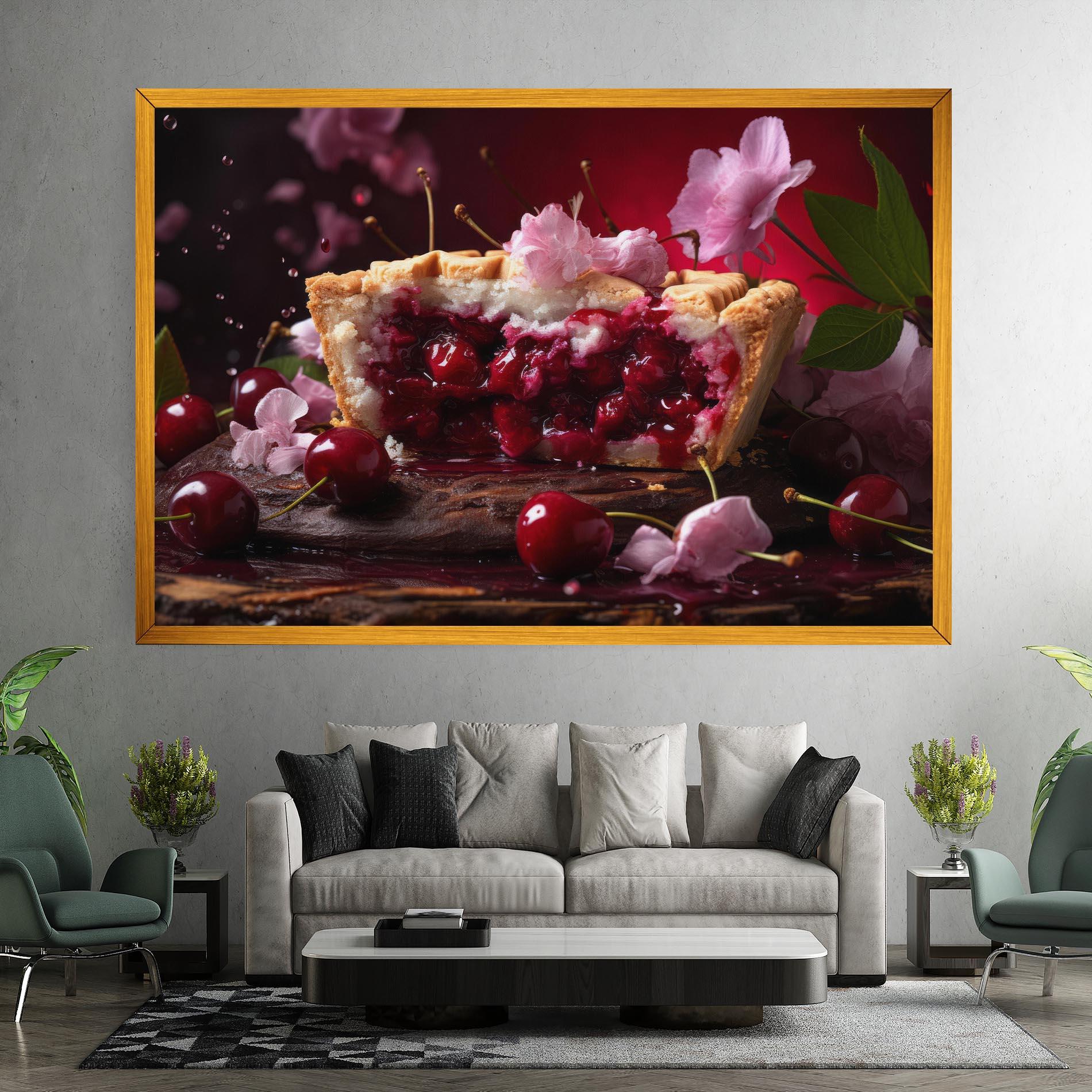 Tablou Canvas Wooden Table Cherries mockup 7