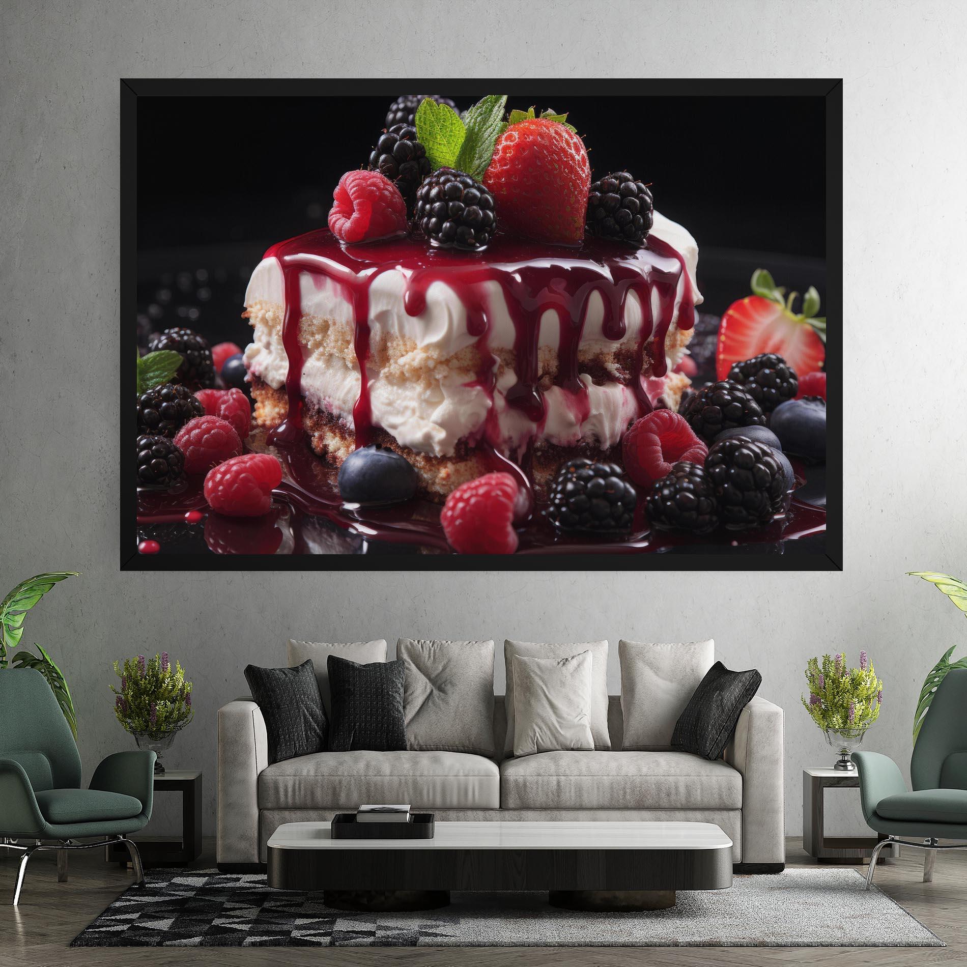 Tablou Canvas Berries Cream Dessert mockup 7