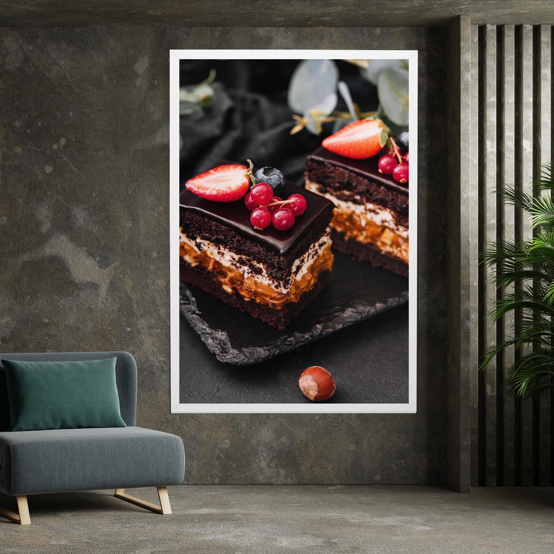 Tablou Canvas Chocolate Berries Cake mockup 7