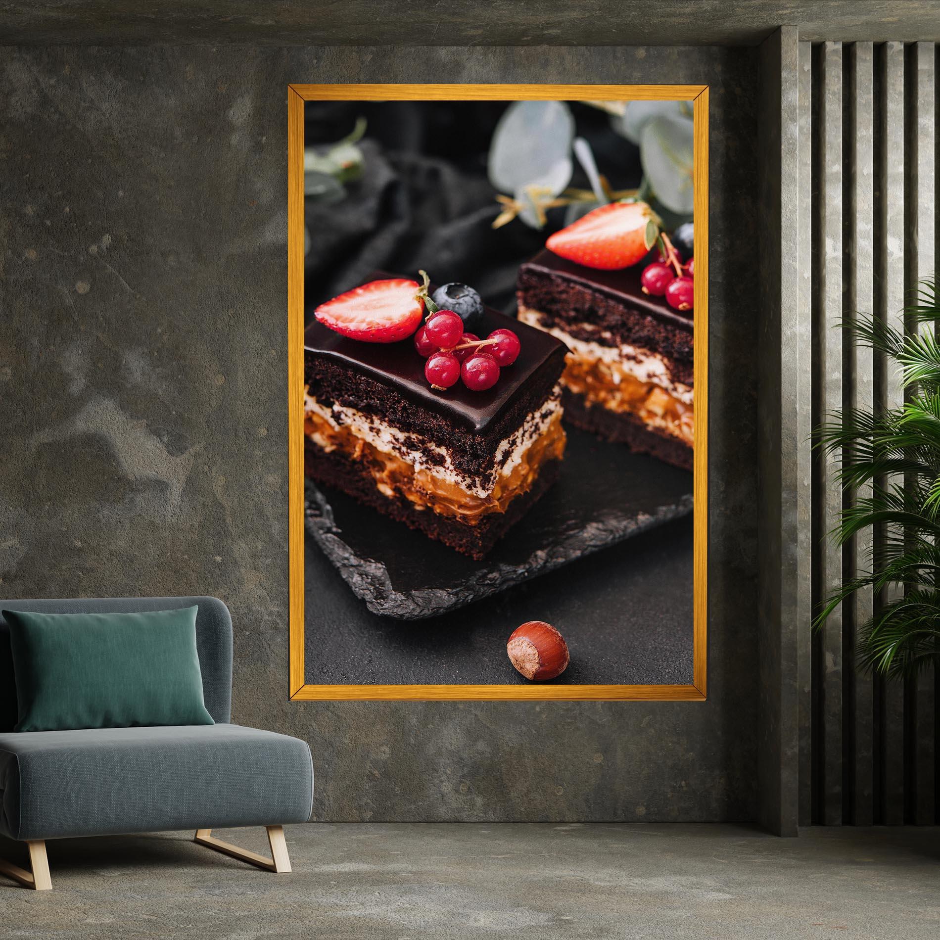 Tablou Canvas Chocolate Berries Cake mockup 7