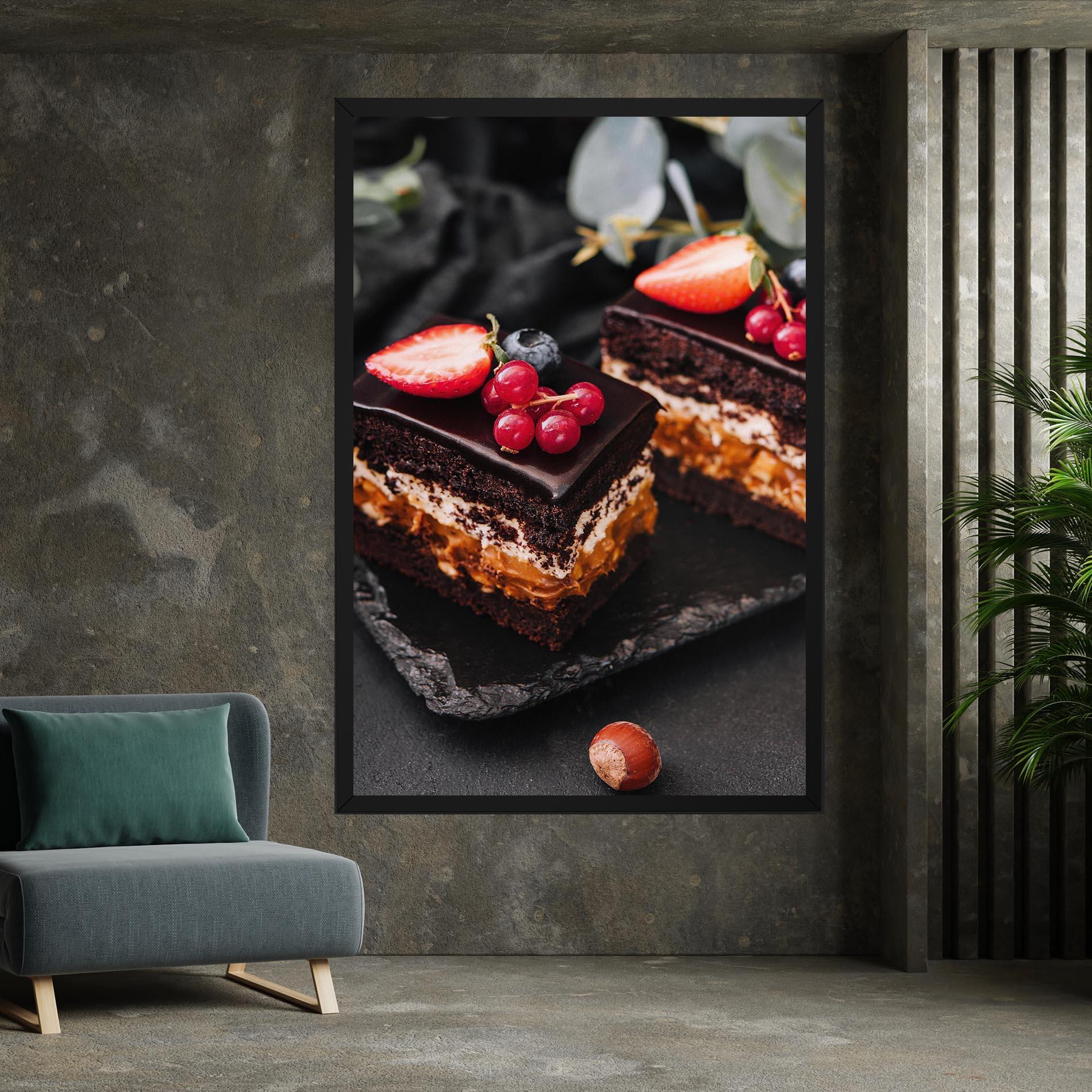 Tablou Canvas Chocolate Berries Cake mockup 7