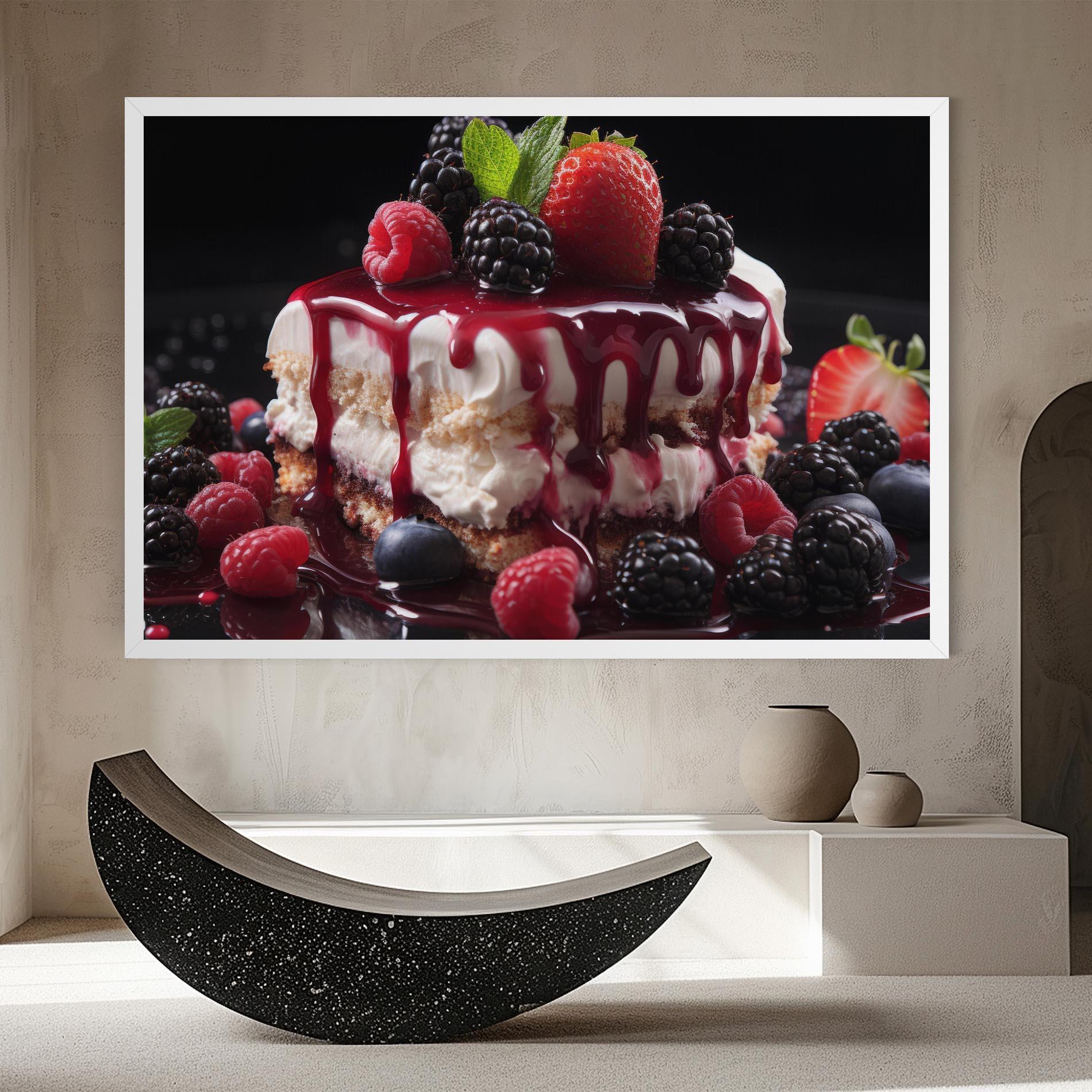 Tablou Canvas Berries Cream Dessert mockup 8