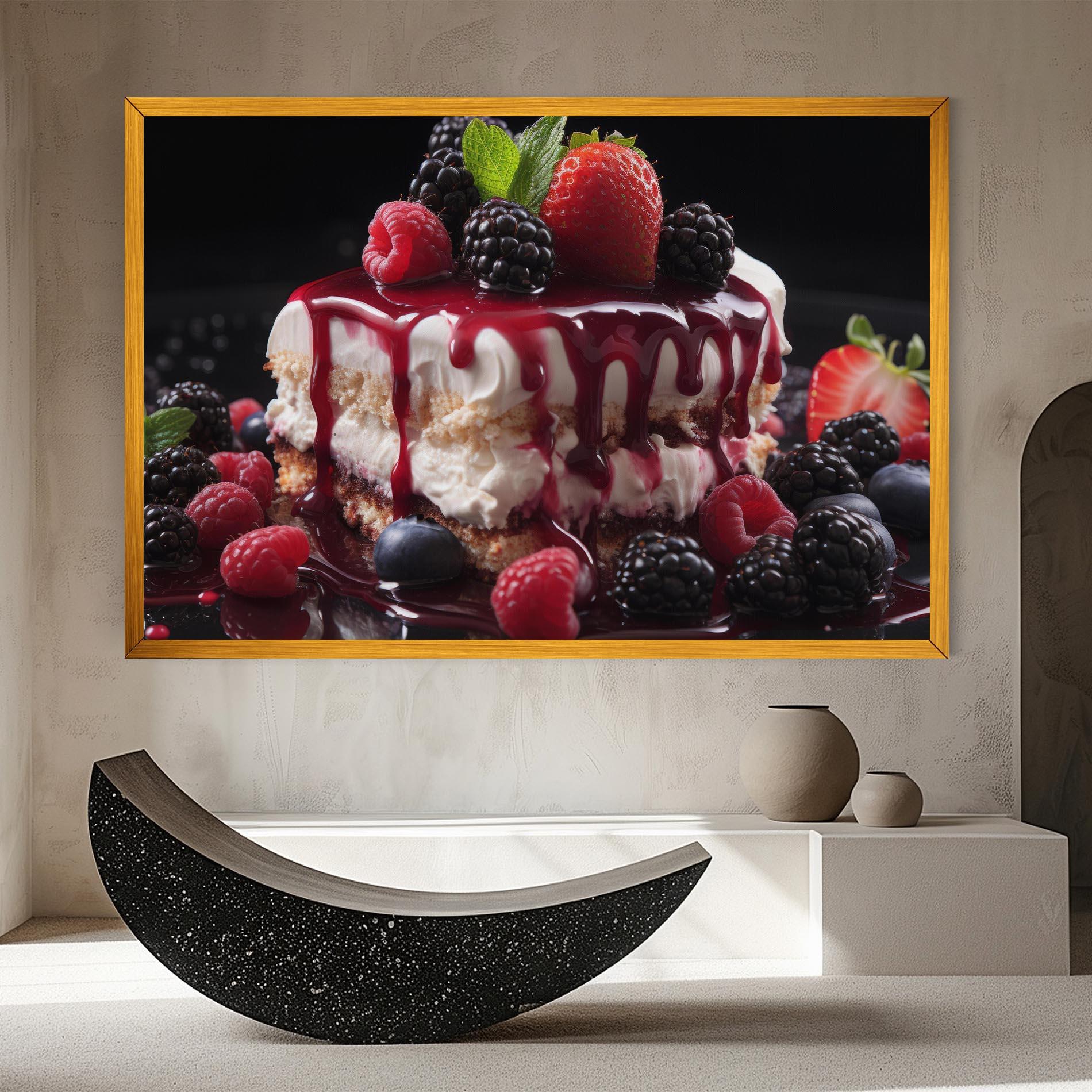 Tablou Canvas Berries Cream Dessert mockup 8
