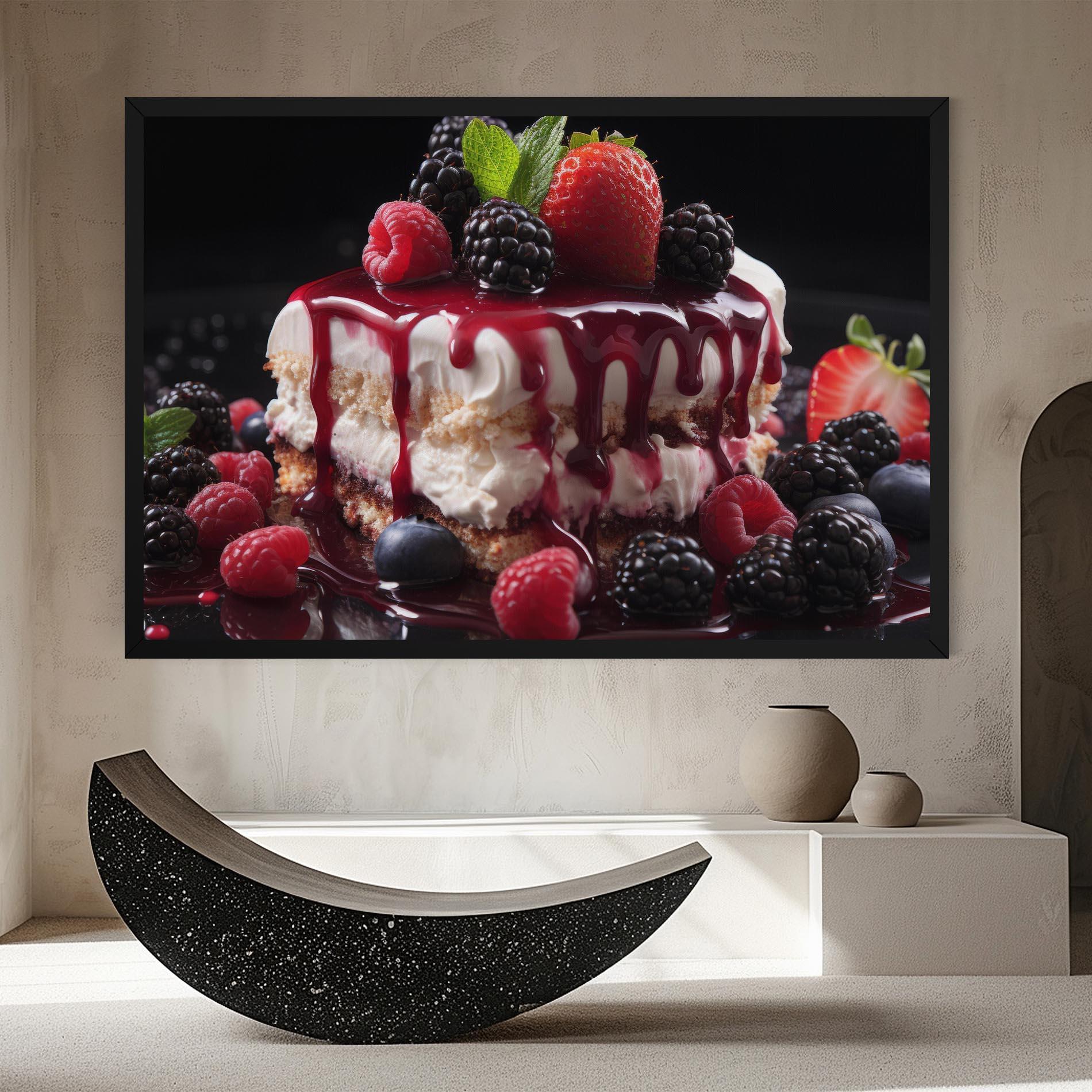 Tablou Canvas Berries Cream Dessert mockup 8