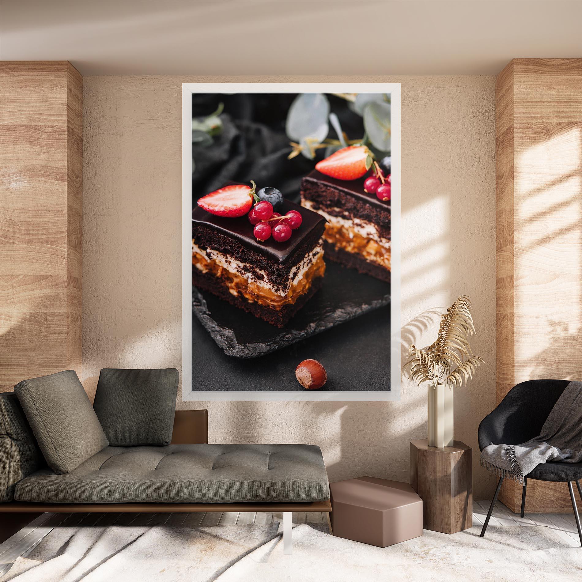 Tablou Canvas Chocolate Berries Cake mockup 8
