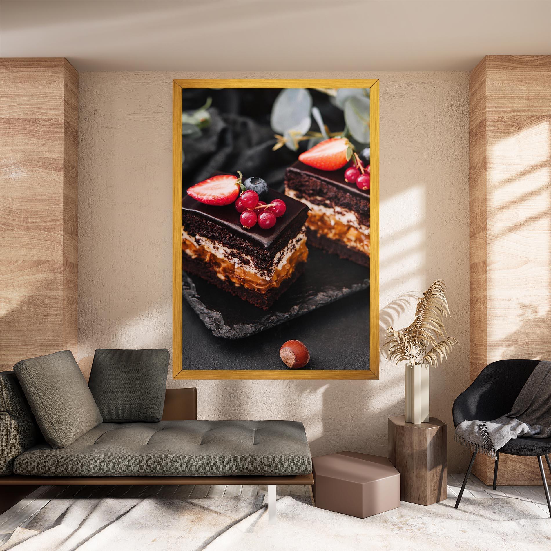 Tablou Canvas Chocolate Berries Cake mockup 8