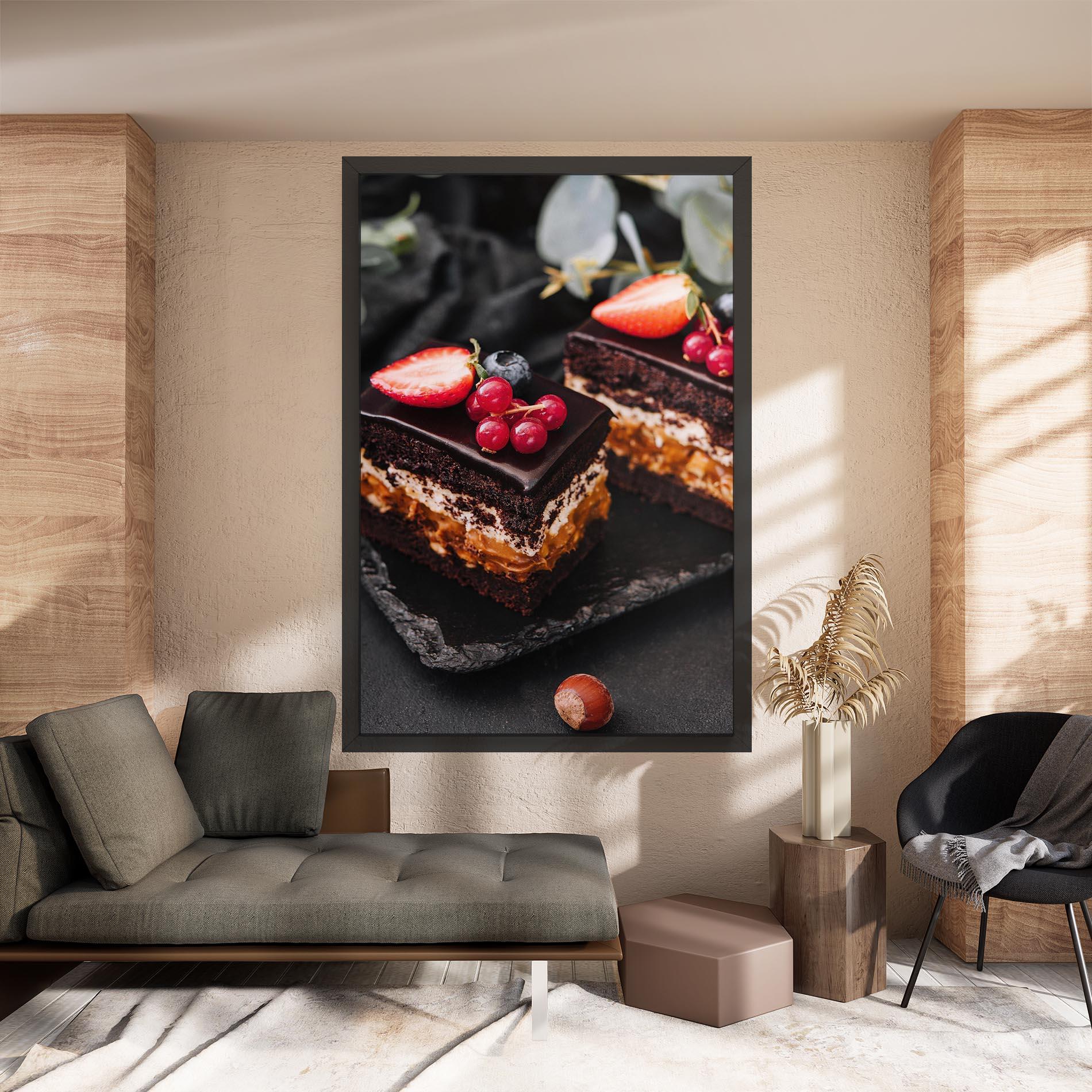 Tablou Canvas Chocolate Berries Cake mockup 8