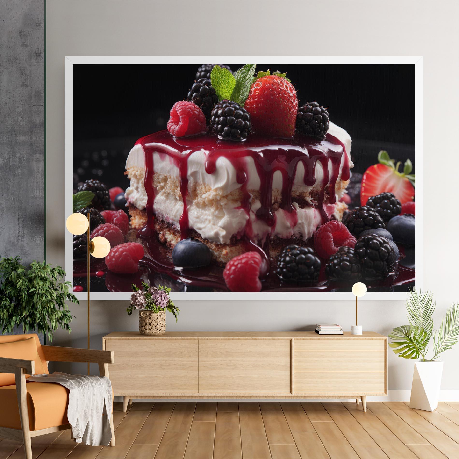 Tablou Canvas Berries Cream Dessert mockup 9