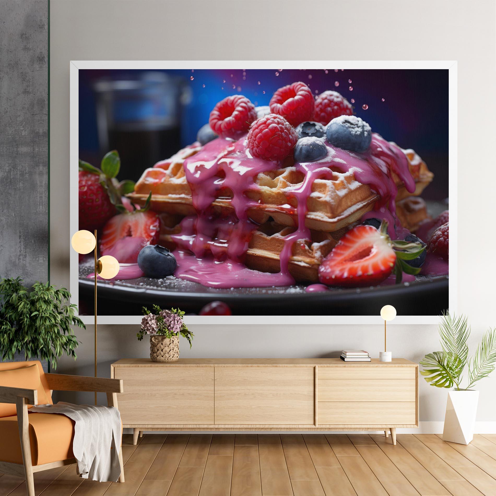 Tablou Canvas Berries Waffles mockup 9