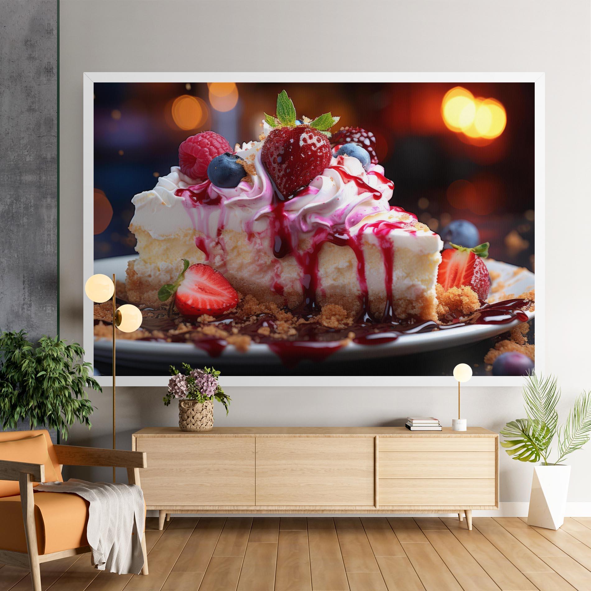 Tablou Canvas Cheesecake Berries mockup 9