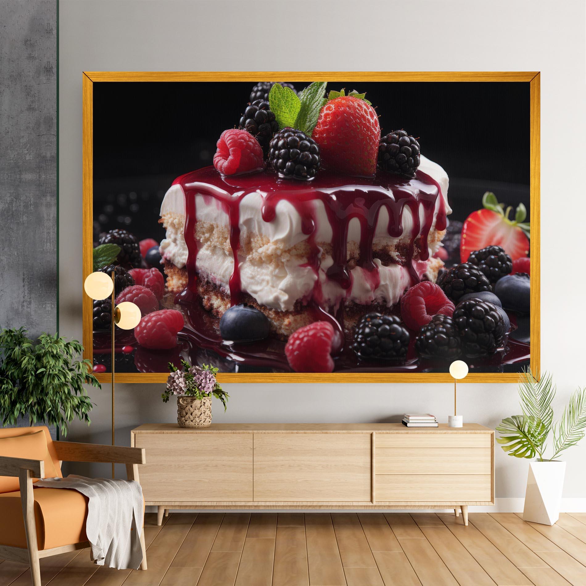 Tablou Canvas Berries Cream Dessert mockup 9