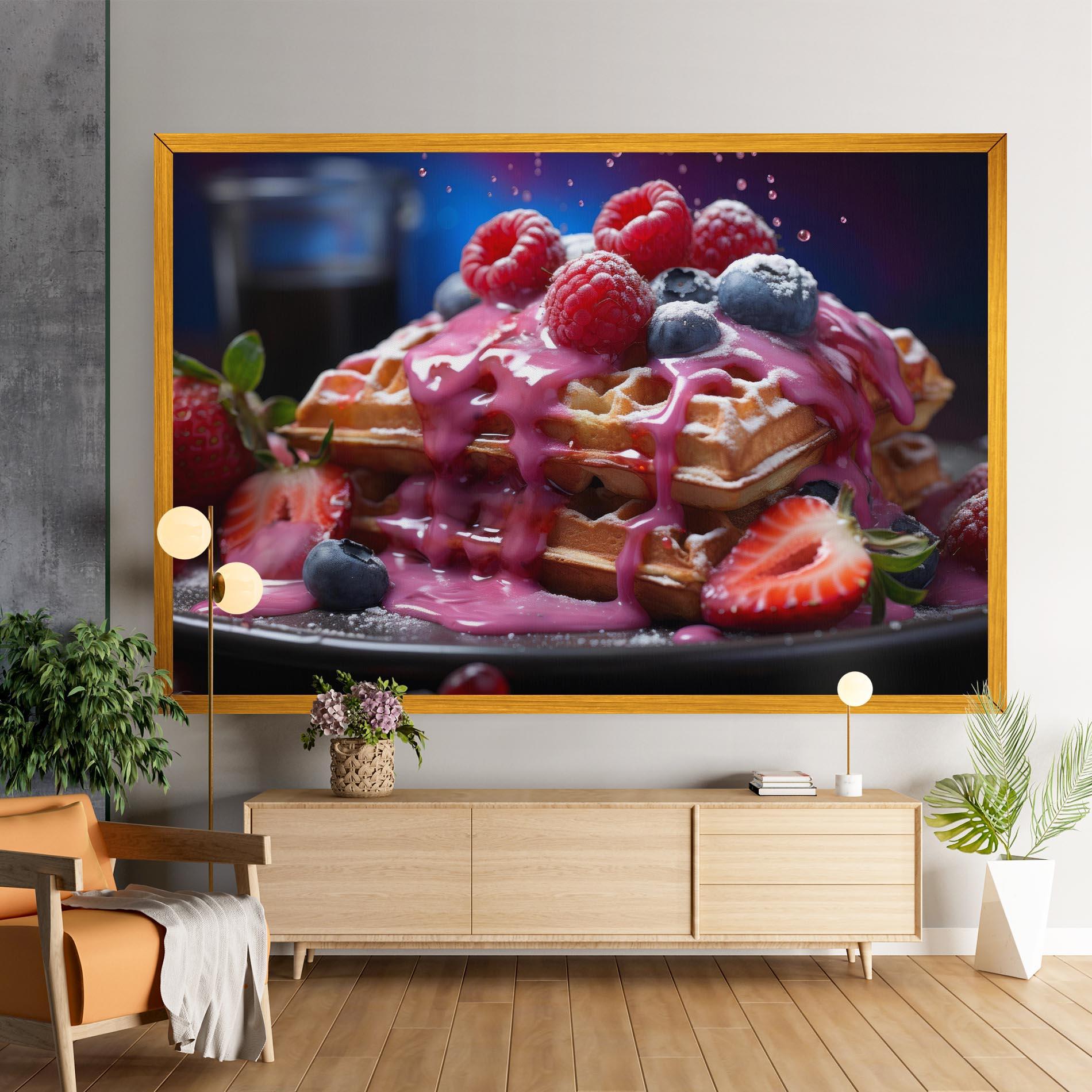 Tablou Canvas Berries Waffles mockup 9