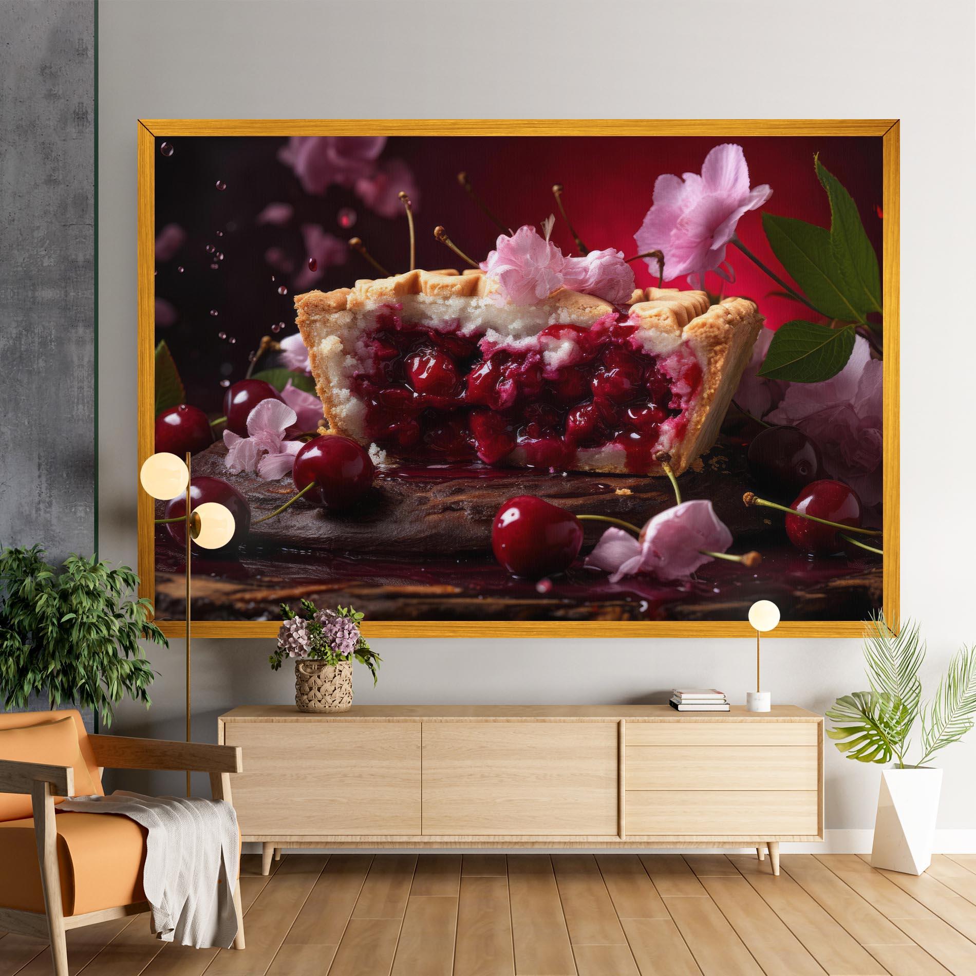 Tablou Canvas Wooden Table Cherries mockup 9