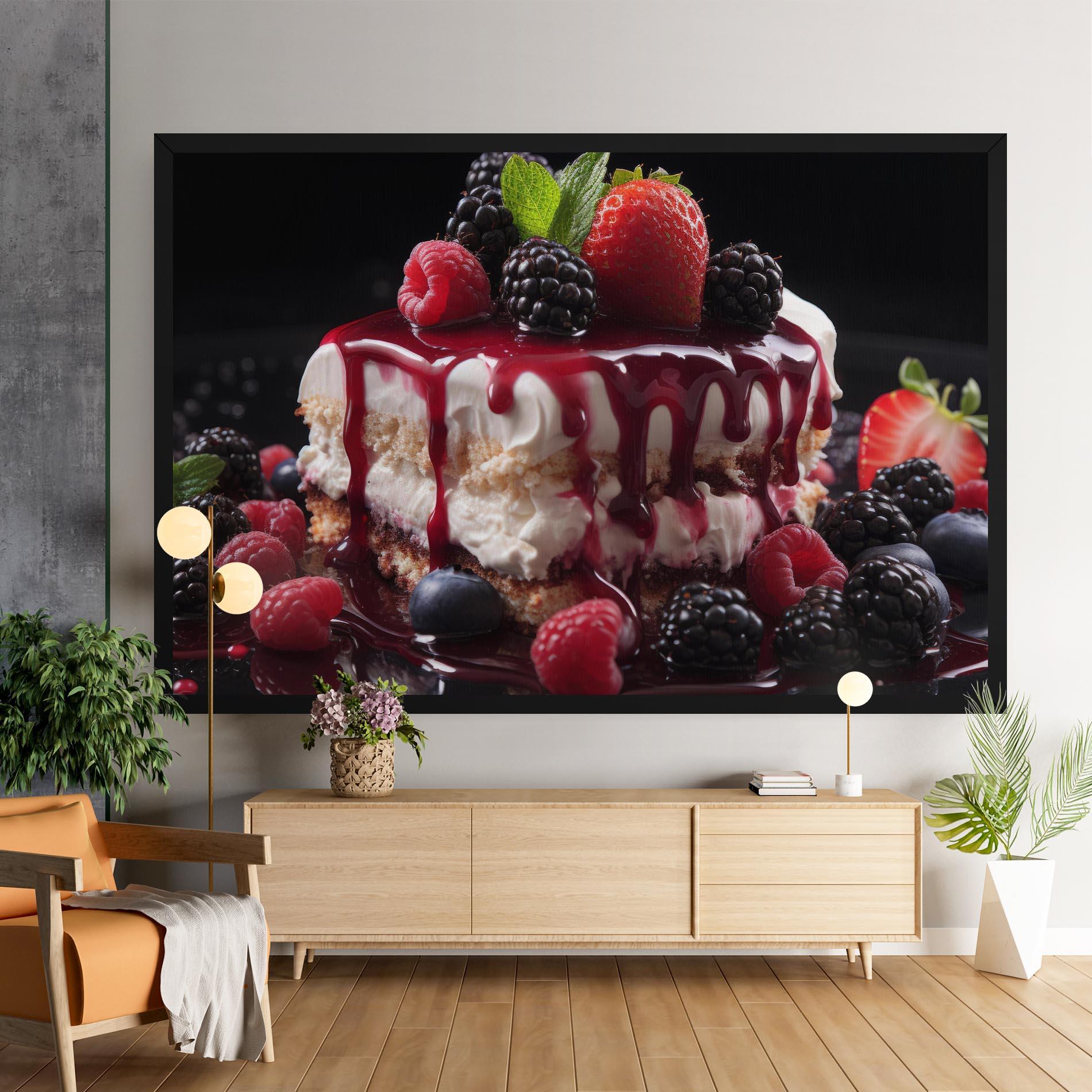 Tablou Canvas Berries Cream Dessert mockup 9