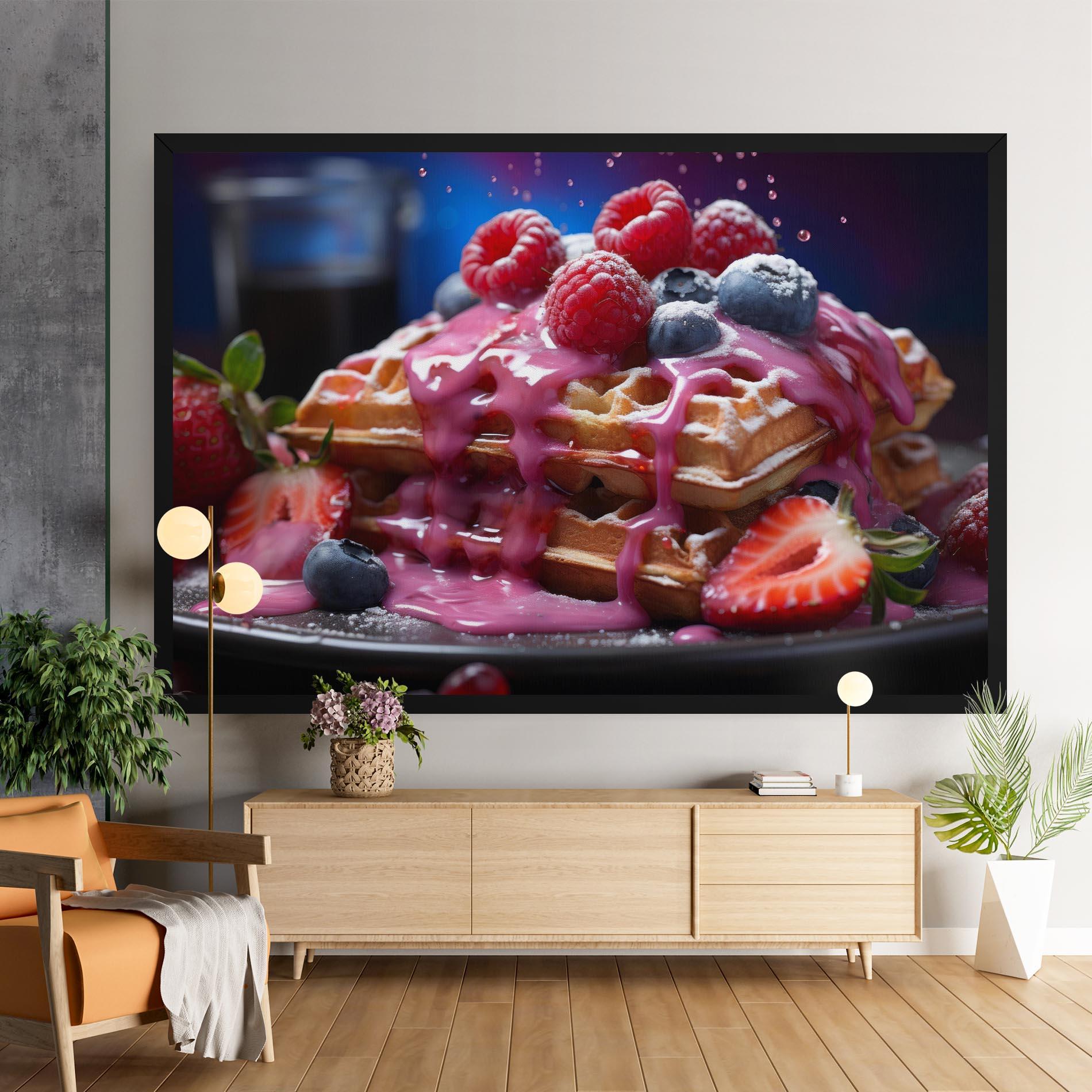 Tablou Canvas Berries Waffles mockup 9