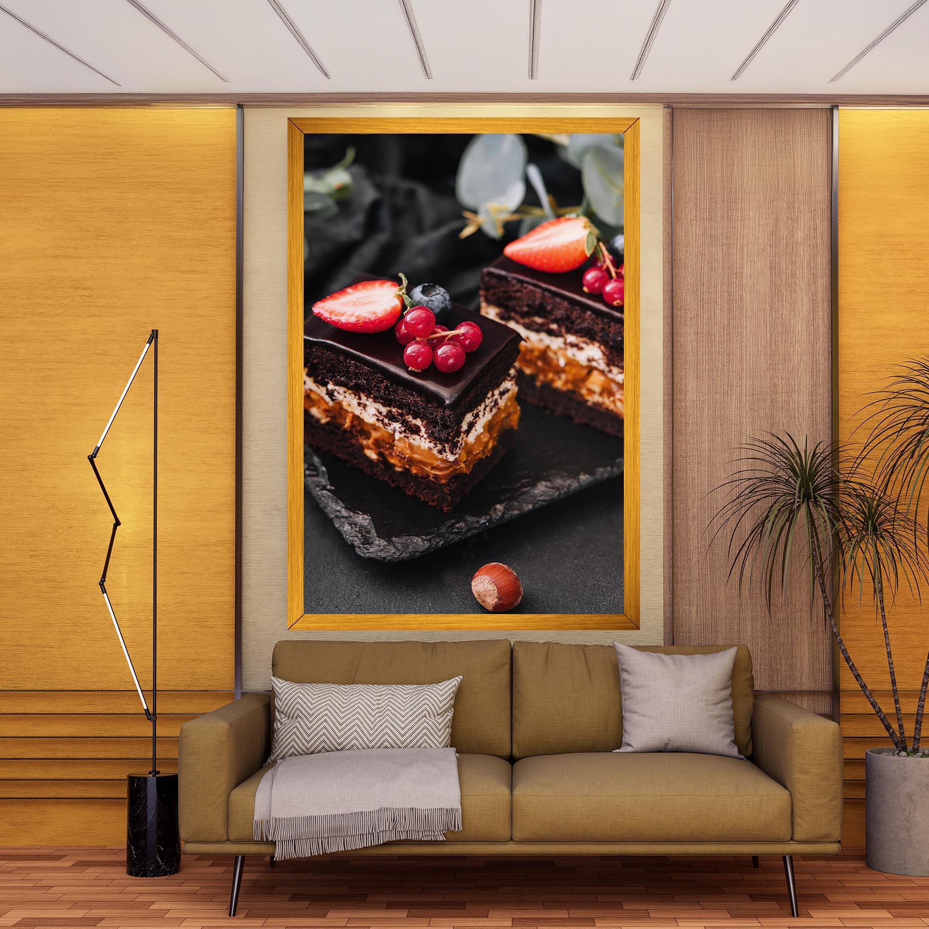 Tablou Canvas Chocolate Berries Cake mockup 9