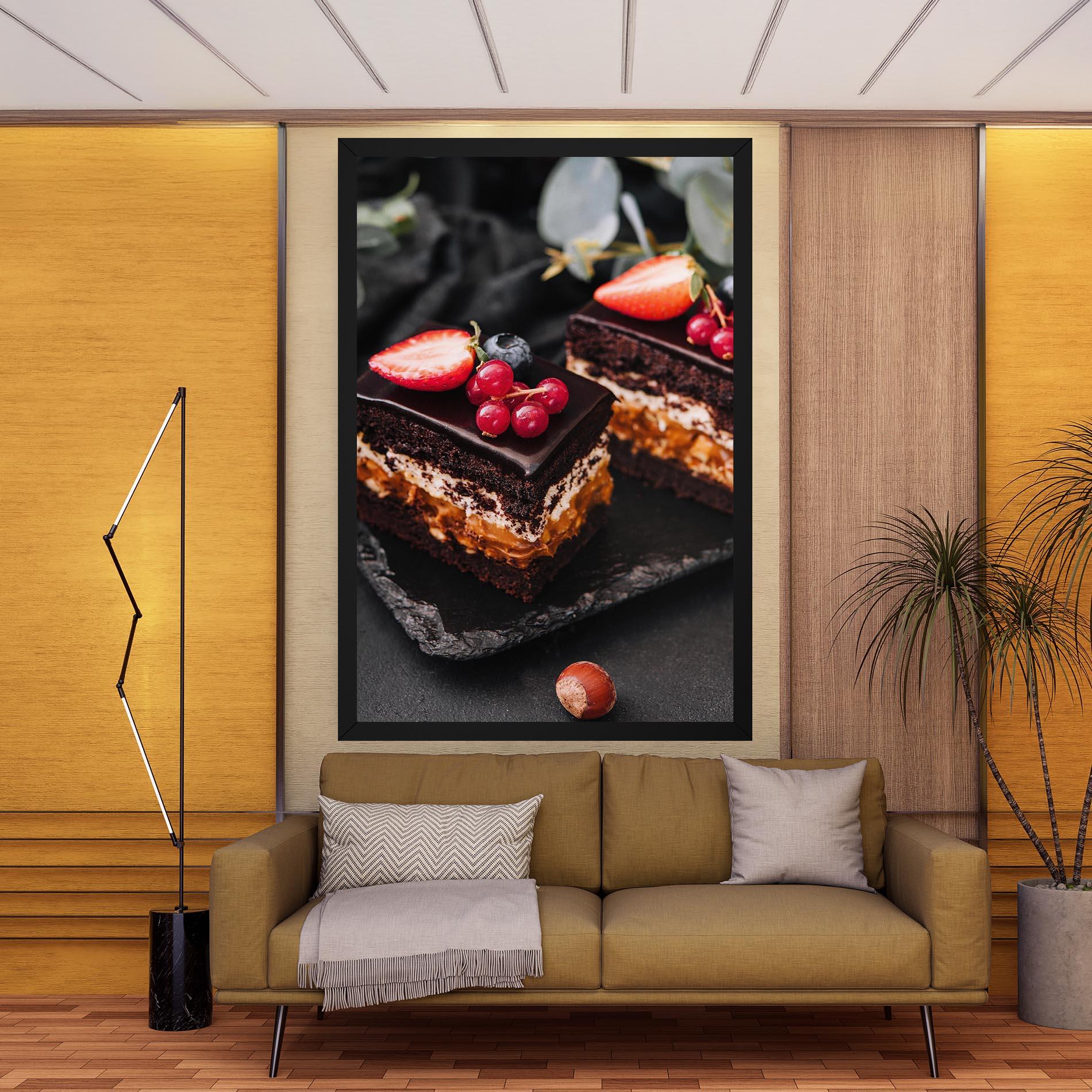 Tablou Canvas Chocolate Berries Cake mockup 9