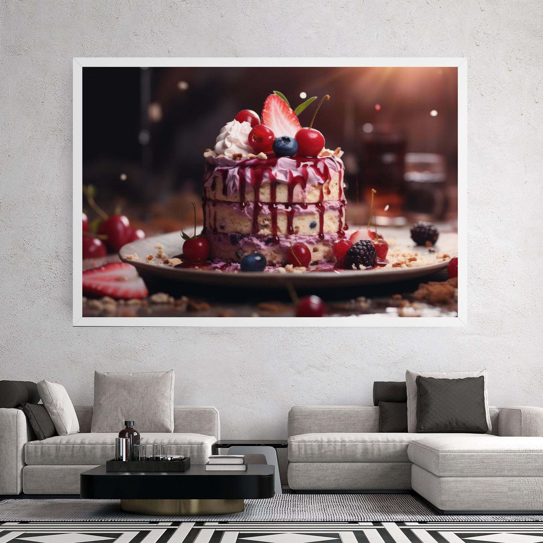 Tablou Canvas Berries Dessert mockup 2