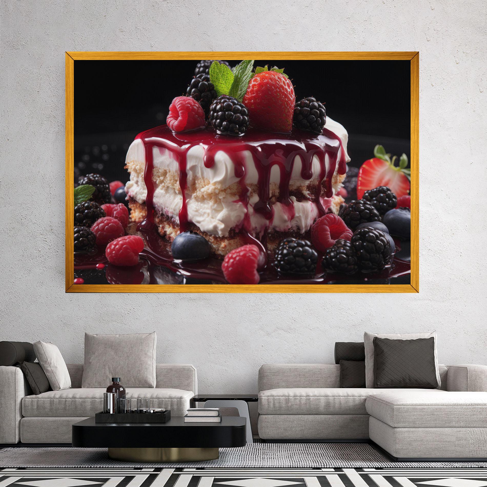 Tablou Canvas Berries Cream Dessert mockup 2