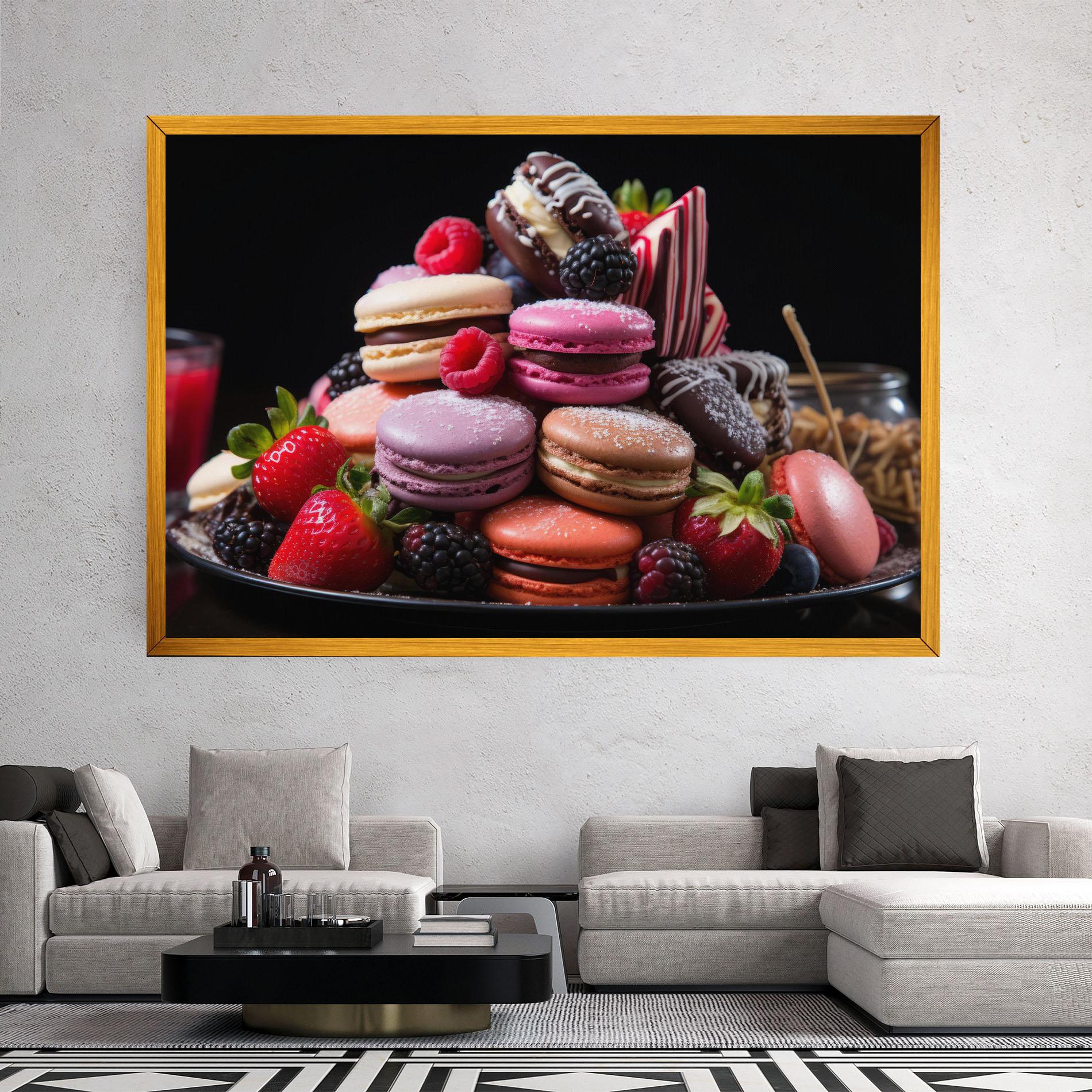 Tablou Canvas Berries Macarons mockup 2