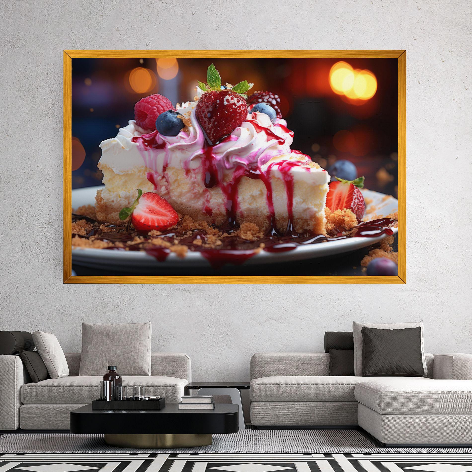 Tablou Canvas Cheesecake Berries mockup 2