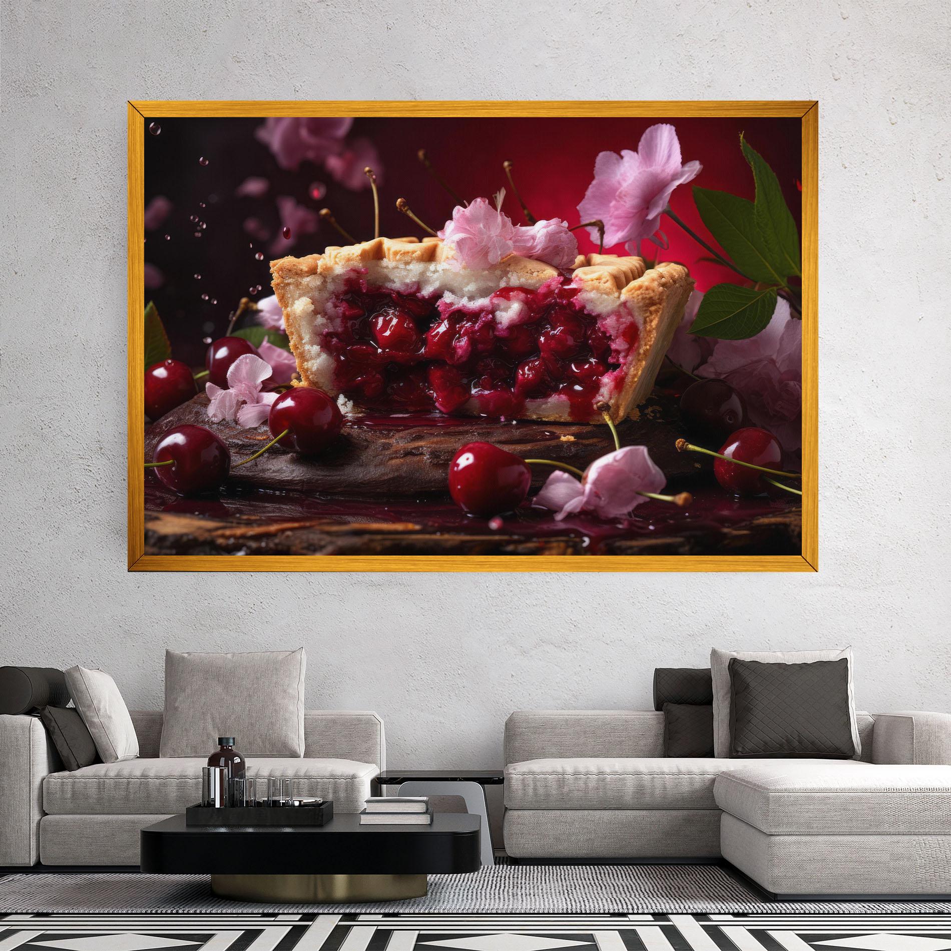 Tablou Canvas Wooden Table Cherries mockup 2