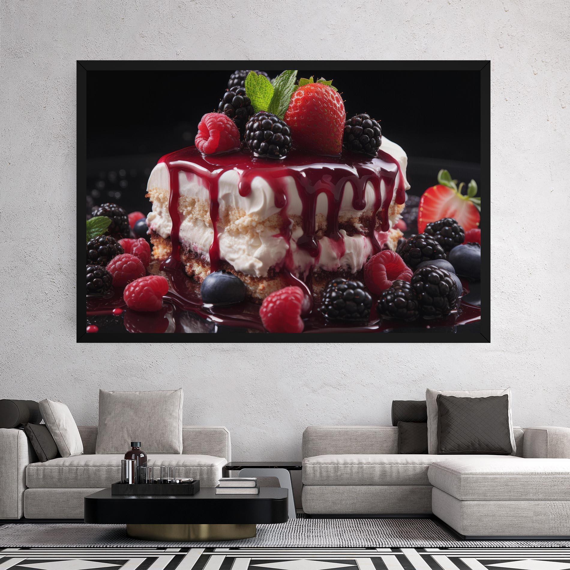 Tablou Canvas Berries Cream Dessert mockup 2