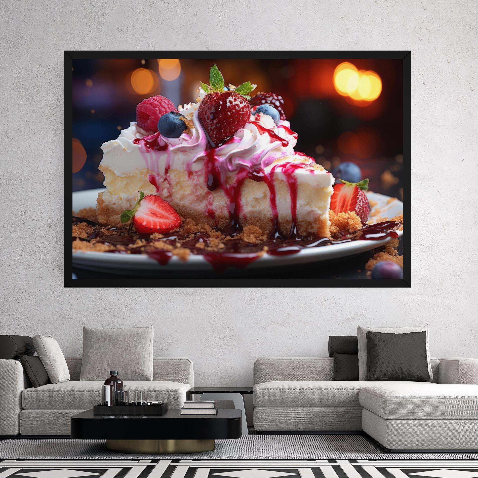 Tablou Canvas Cheesecake Berries mockup 2
