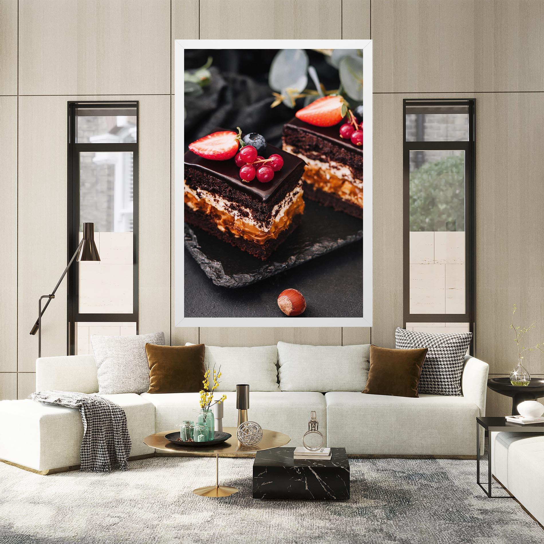 Tablou Canvas Chocolate Berries Cake mockup 2