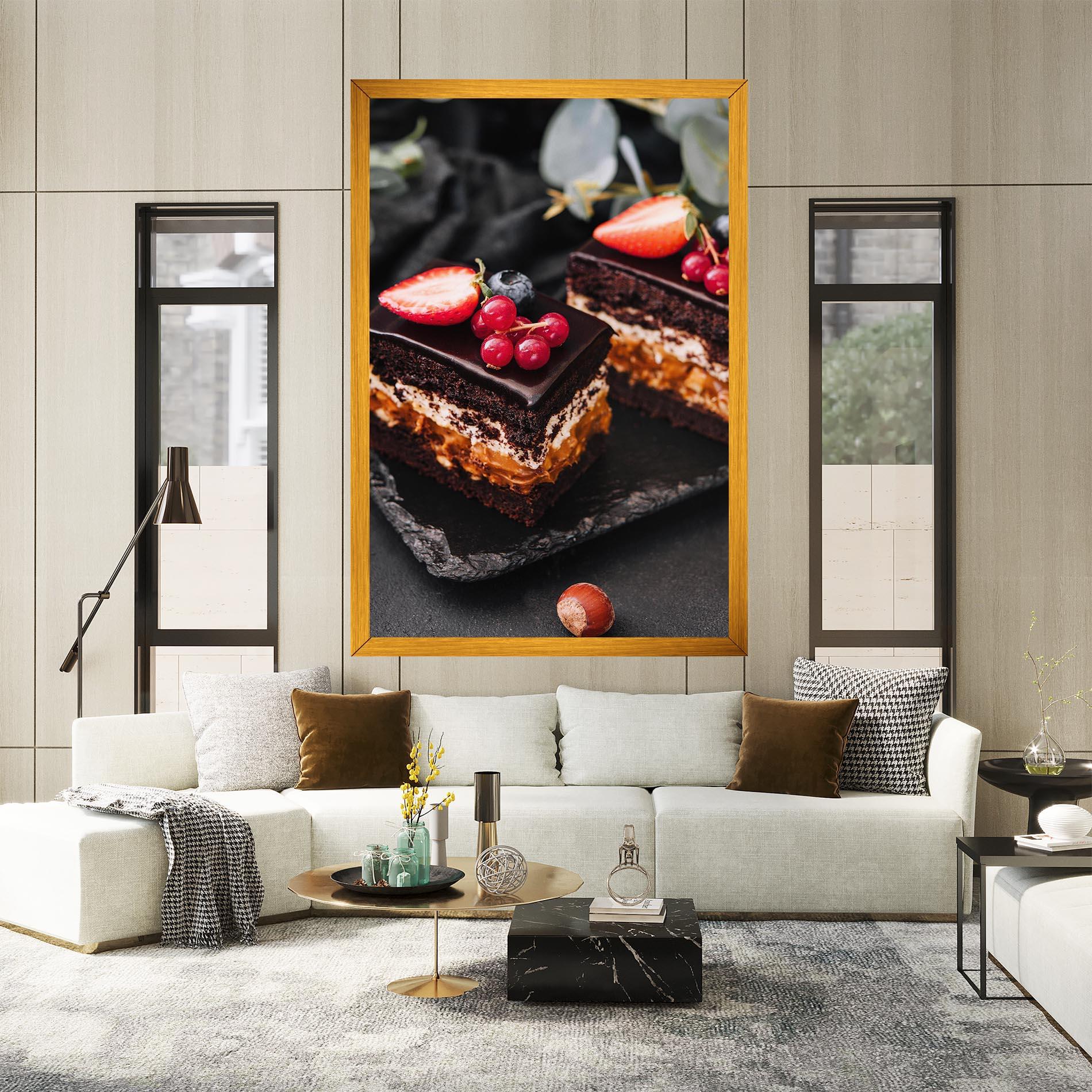 Tablou Canvas Chocolate Berries Cake mockup 2