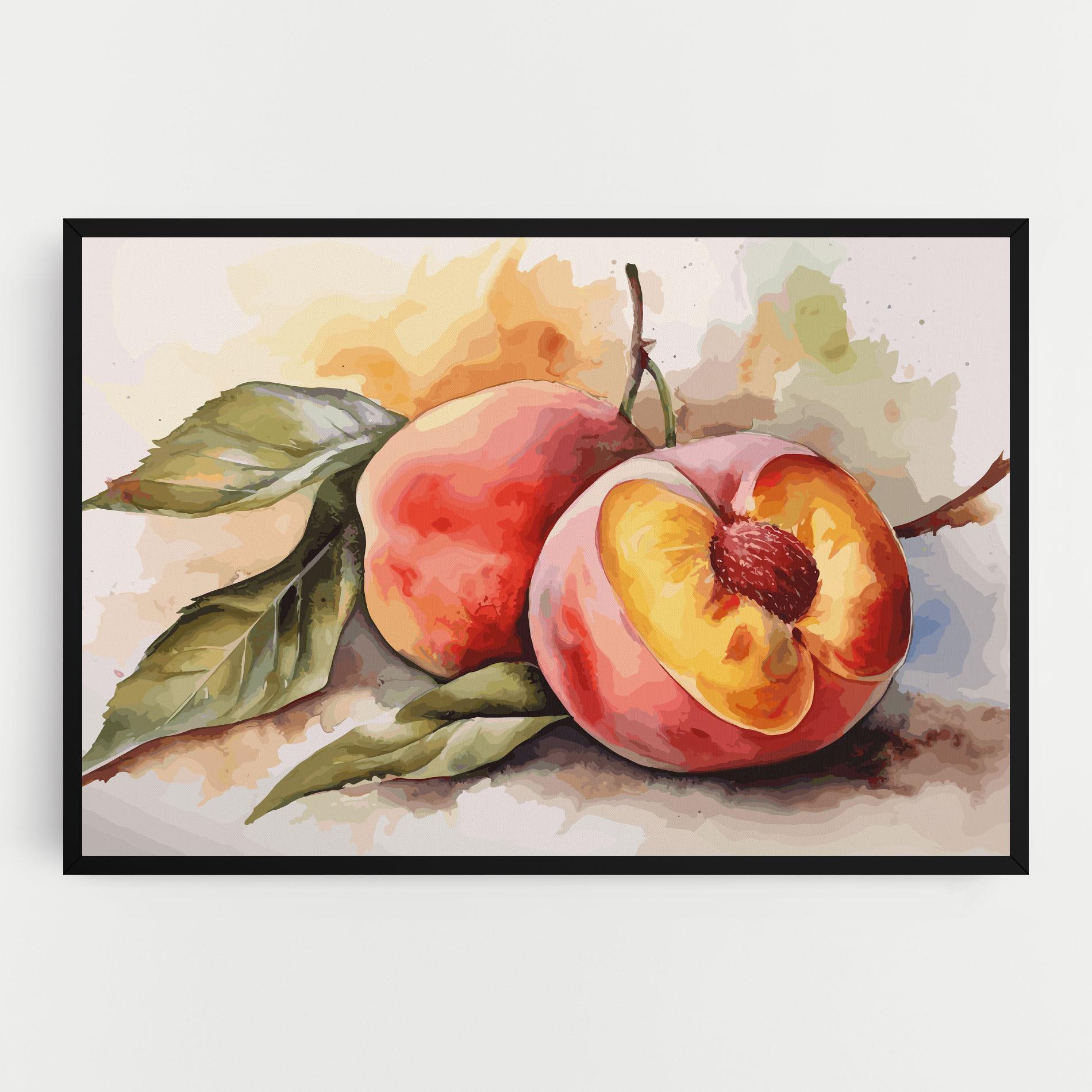 Tablou Canvas Watercolor Peach mockup 0