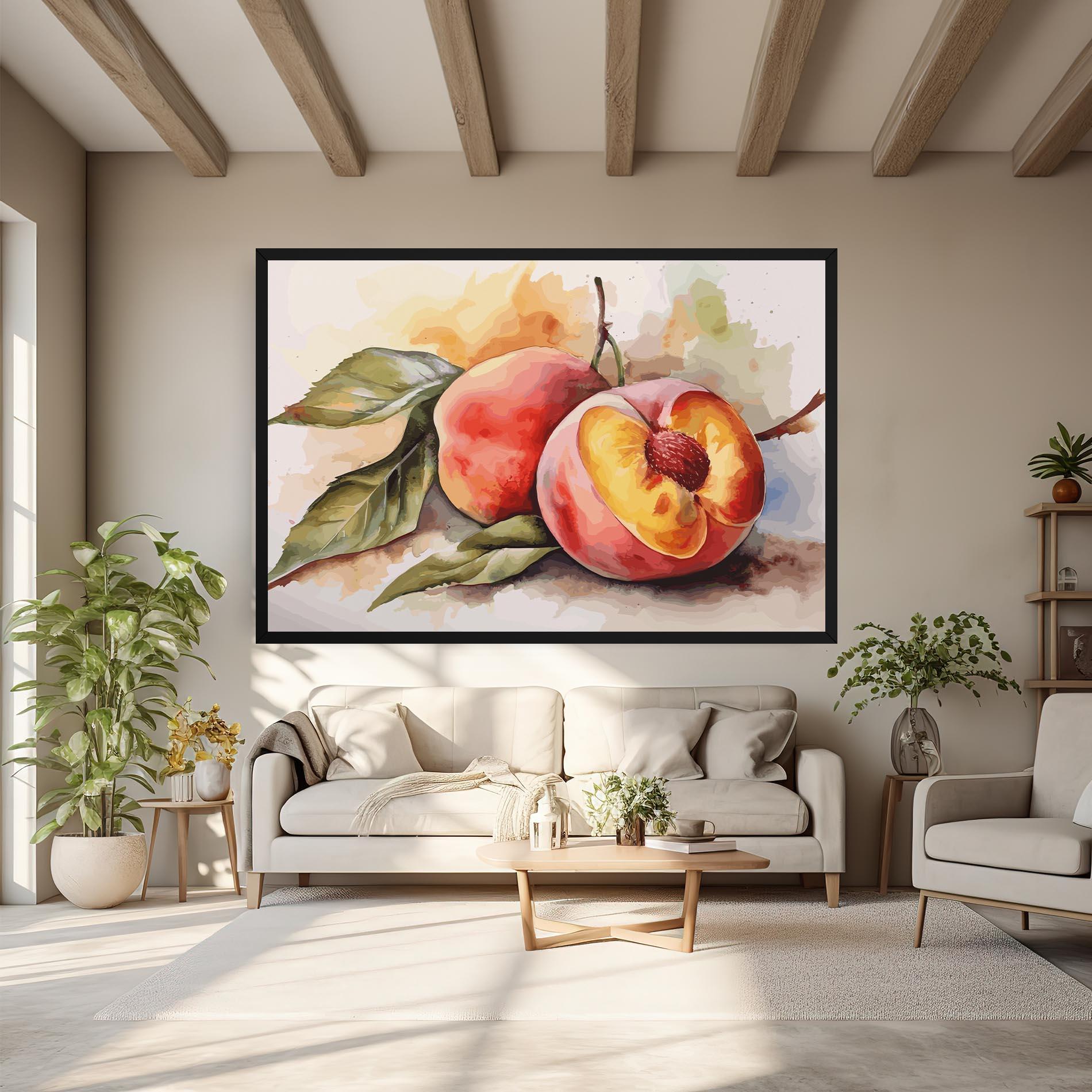 Tablou Canvas Watercolor Peach mockup 6