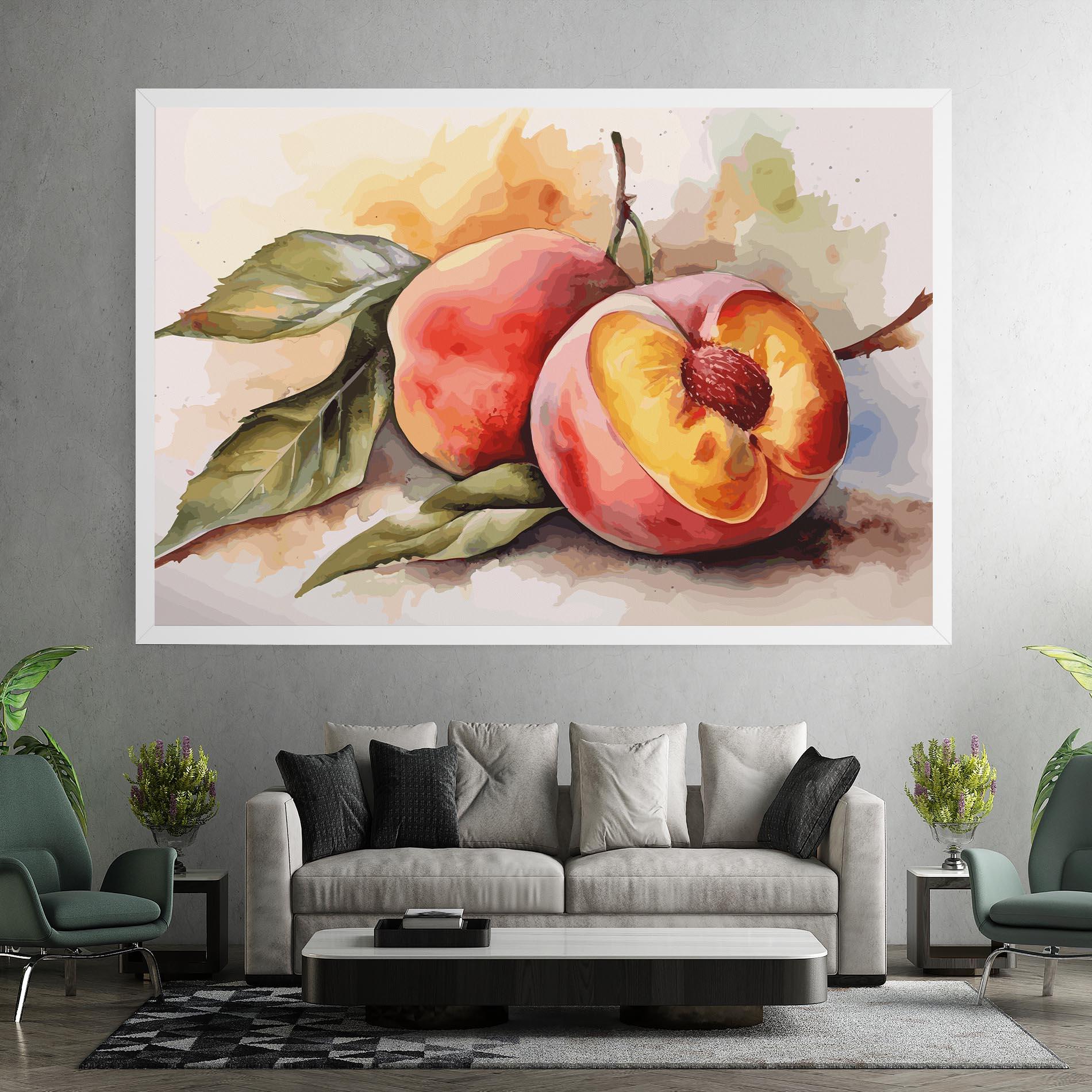 Tablou Canvas Watercolor Peach mockup 7