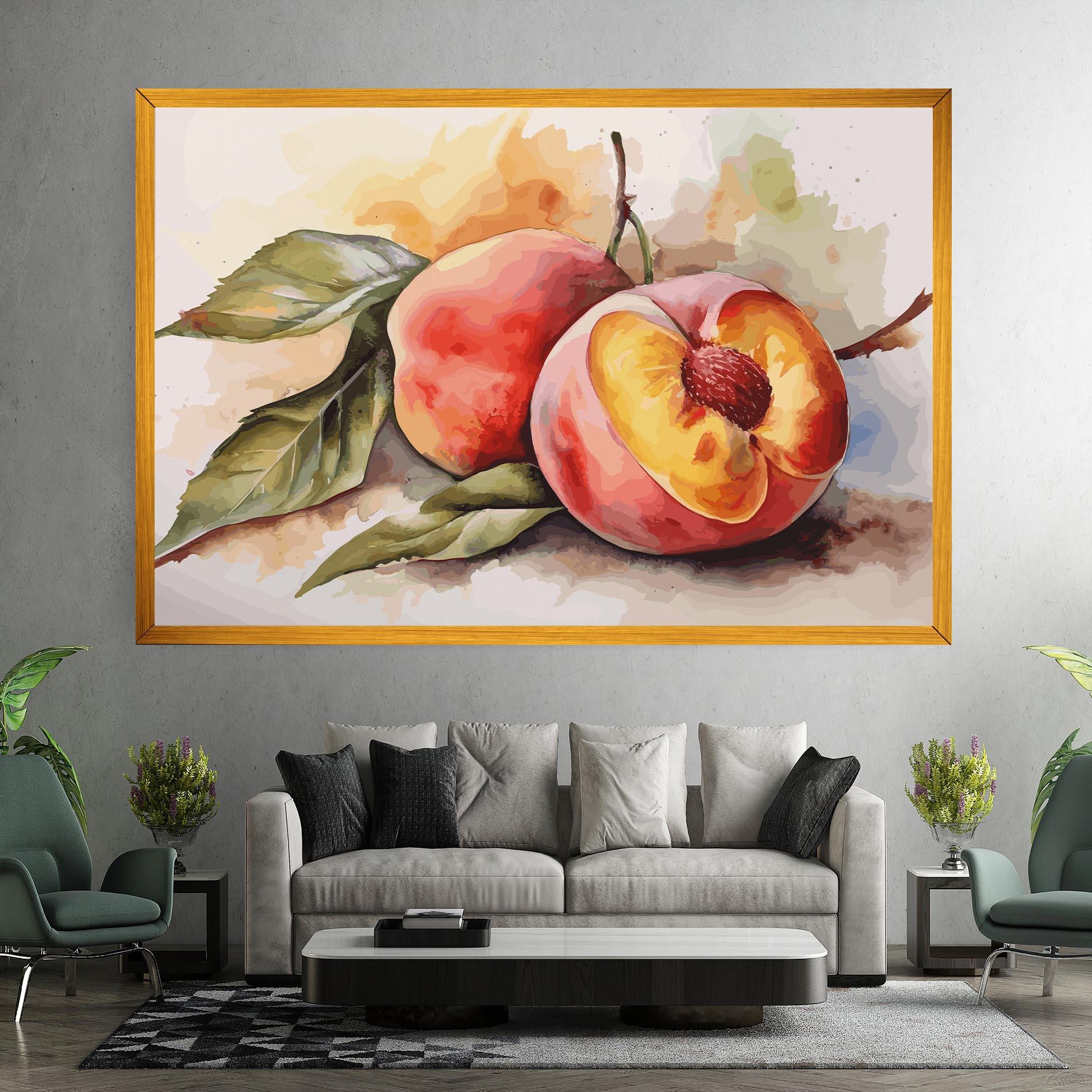 Tablou Canvas Watercolor Peach mockup 7