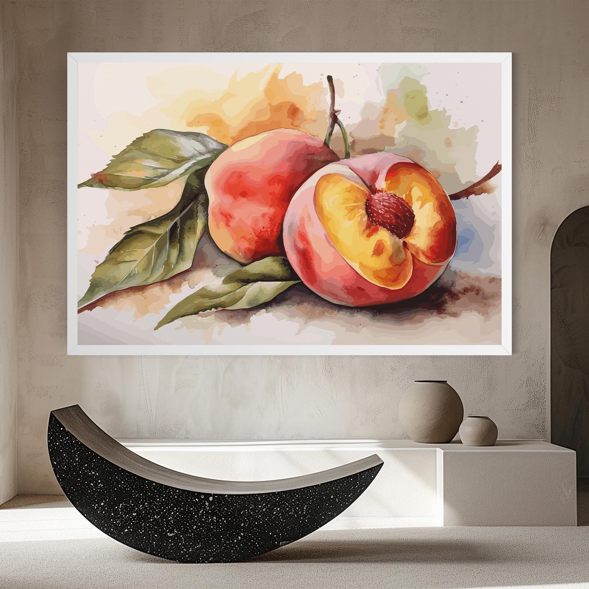 Tablou Canvas Watercolor Peach mockup 8