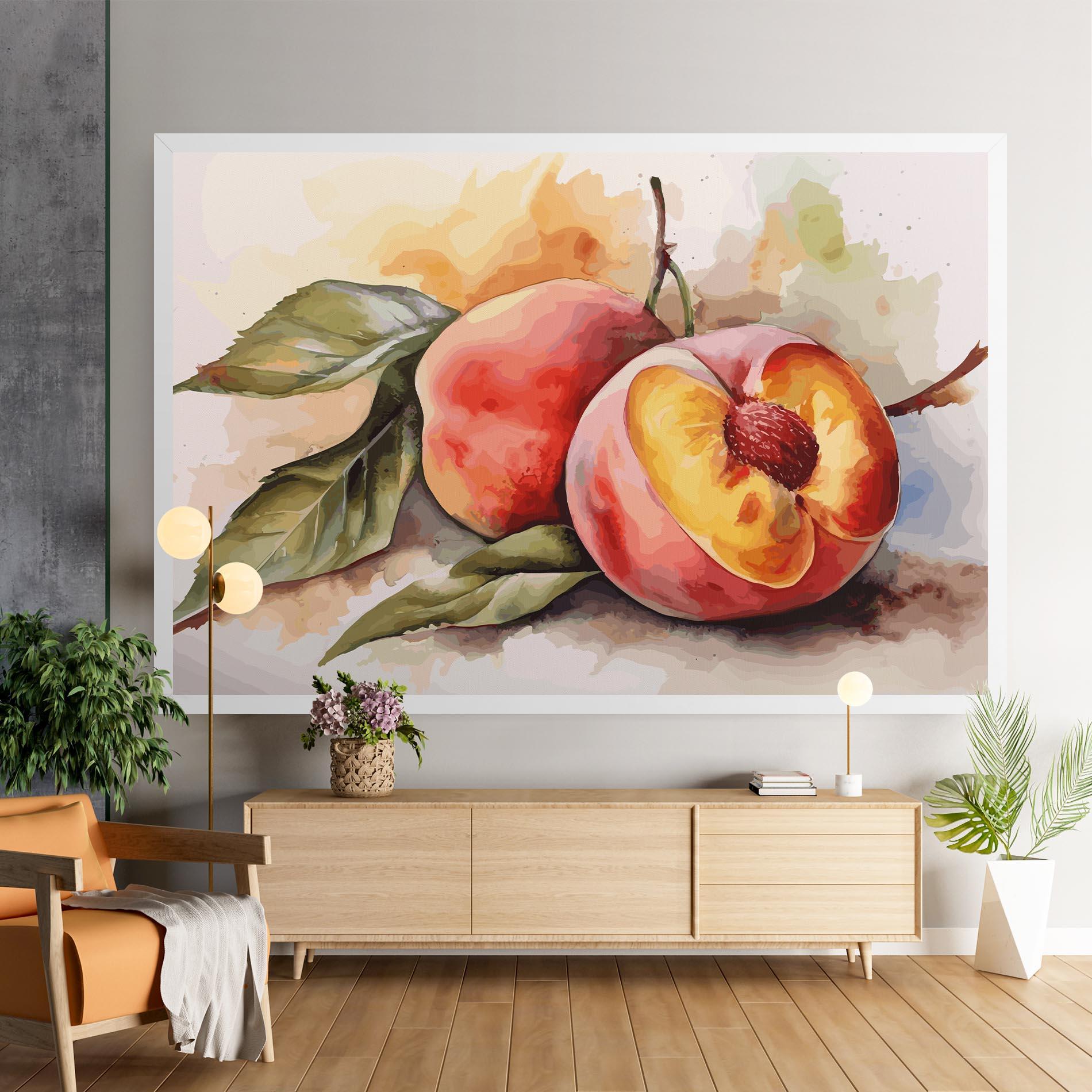 Tablou Canvas Watercolor Peach mockup 9