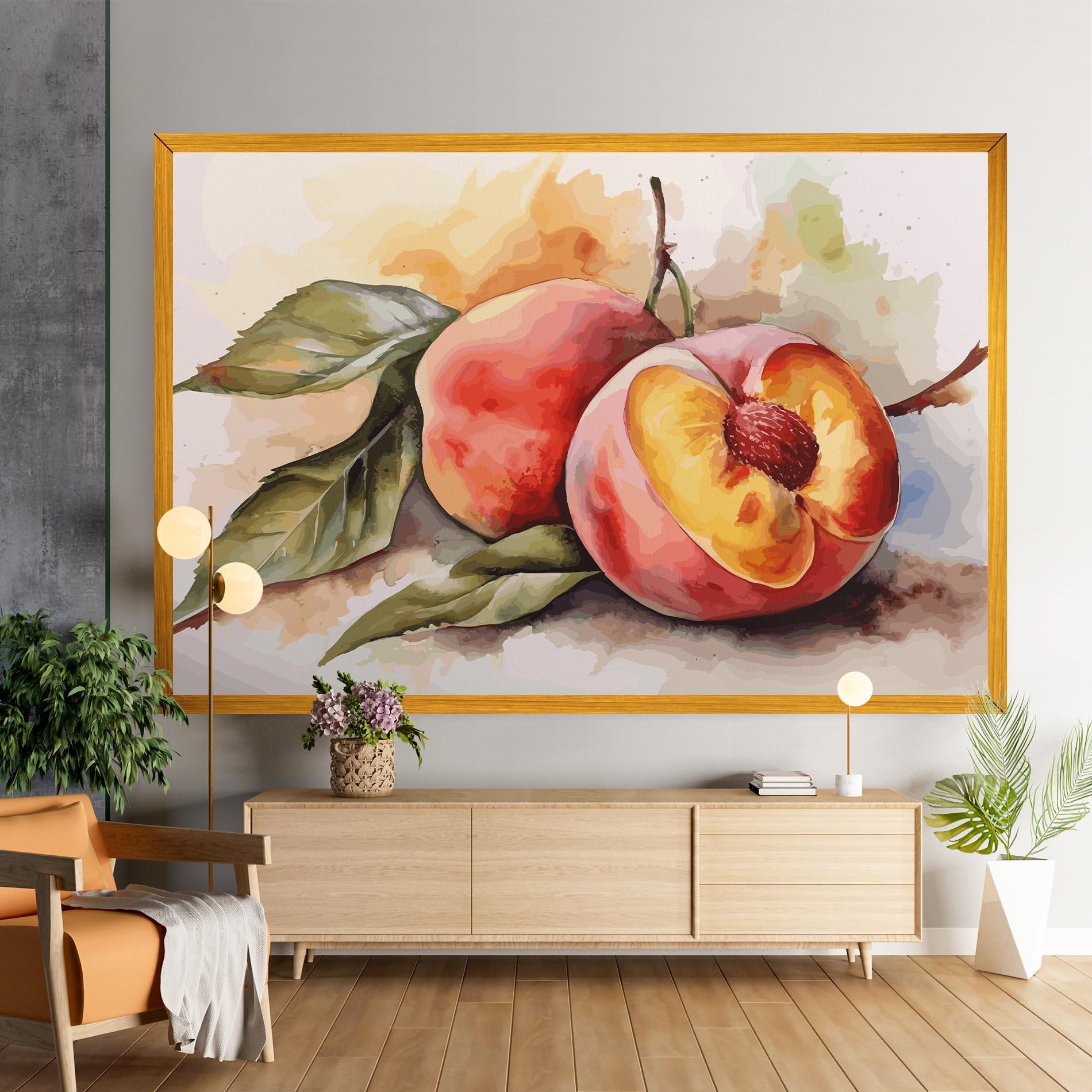 Tablou Canvas Watercolor Peach mockup 9