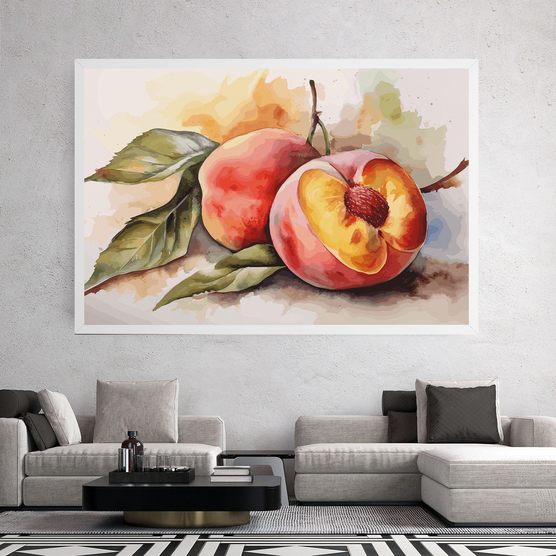 Tablou Canvas Watercolor Peach mockup 2