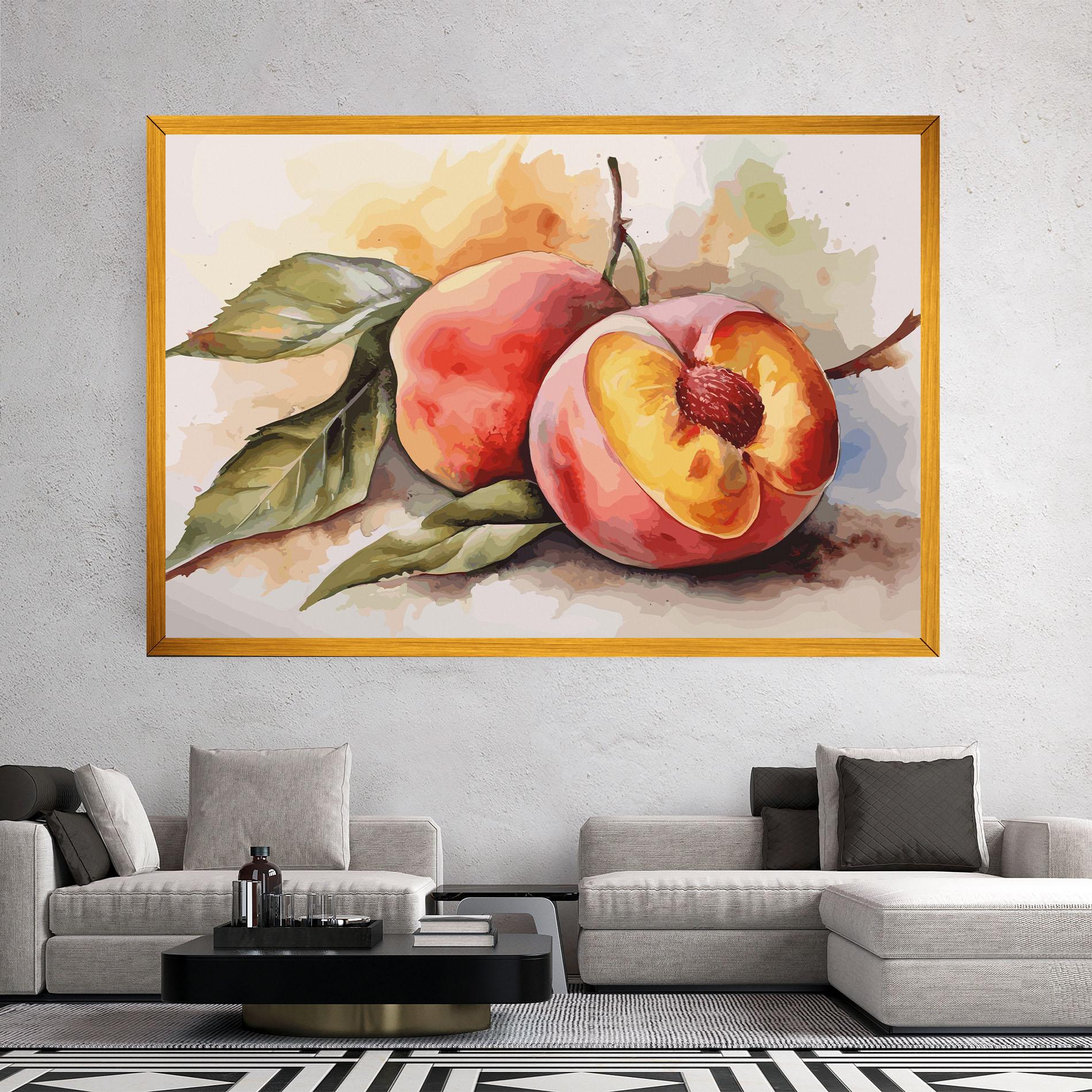 Tablou Canvas Watercolor Peach mockup 2