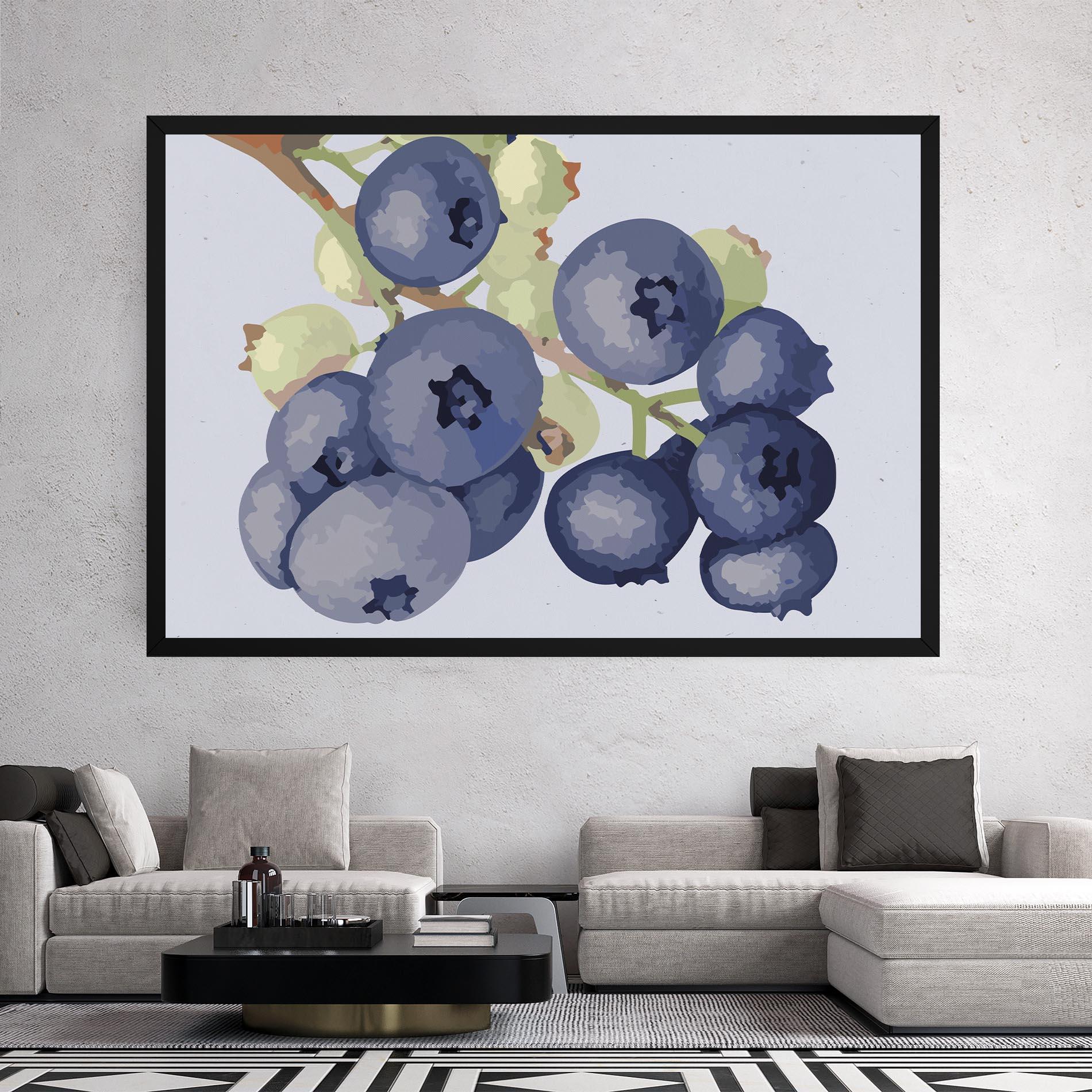 Tablou Canvas Blueberries Art mockup 2
