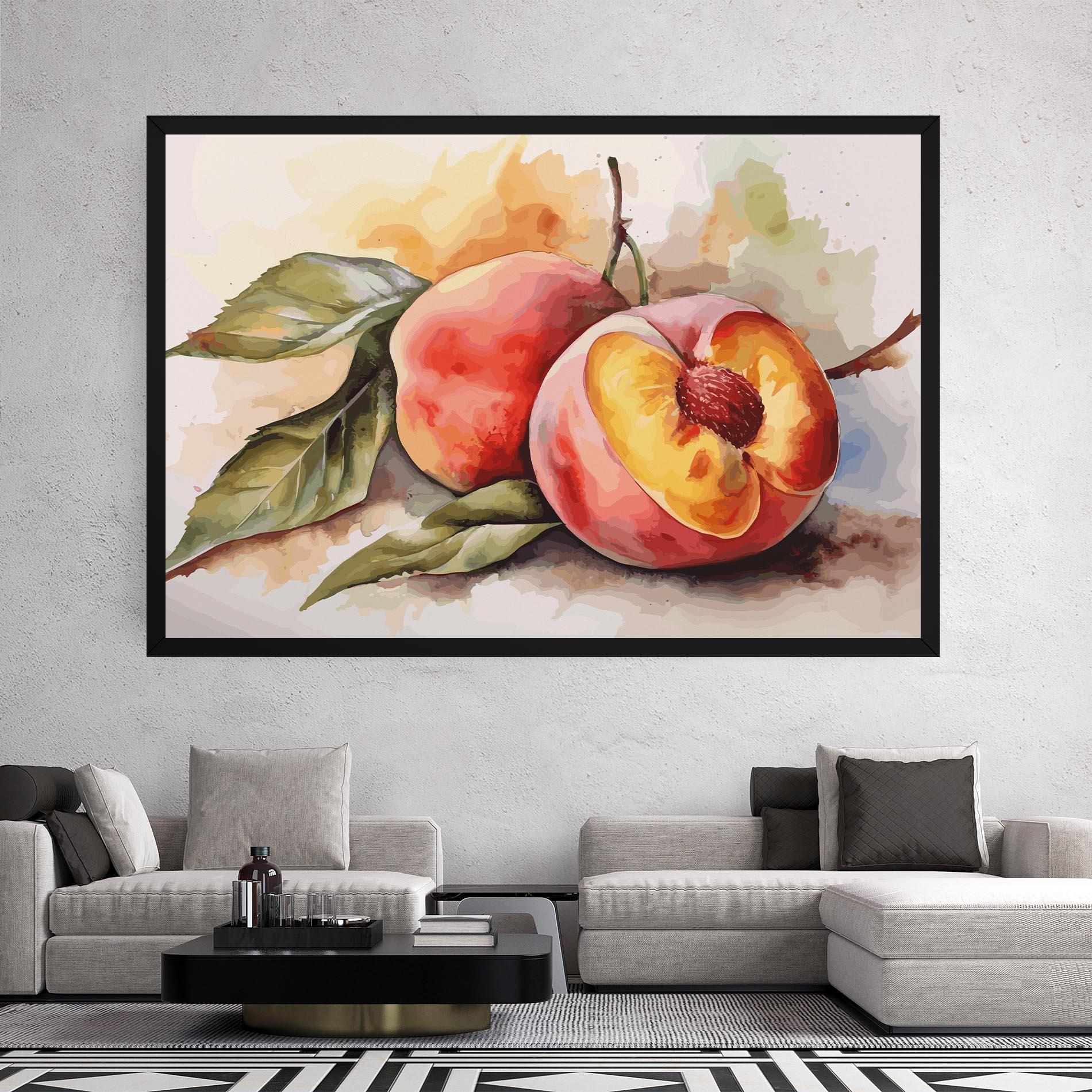 Tablou Canvas Watercolor Peach mockup 2