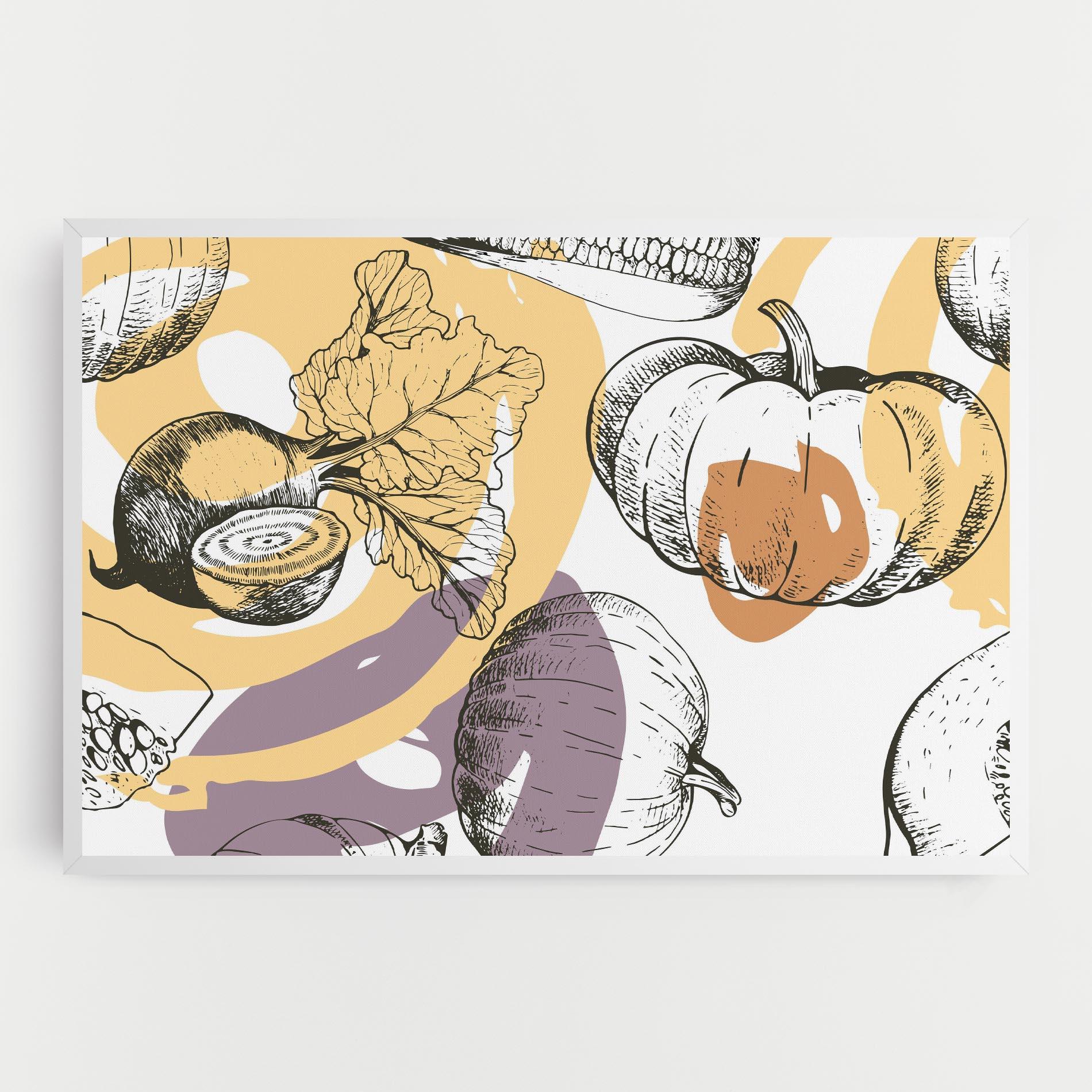 Tablou Canvas Cream Vegetables Art mockup 0