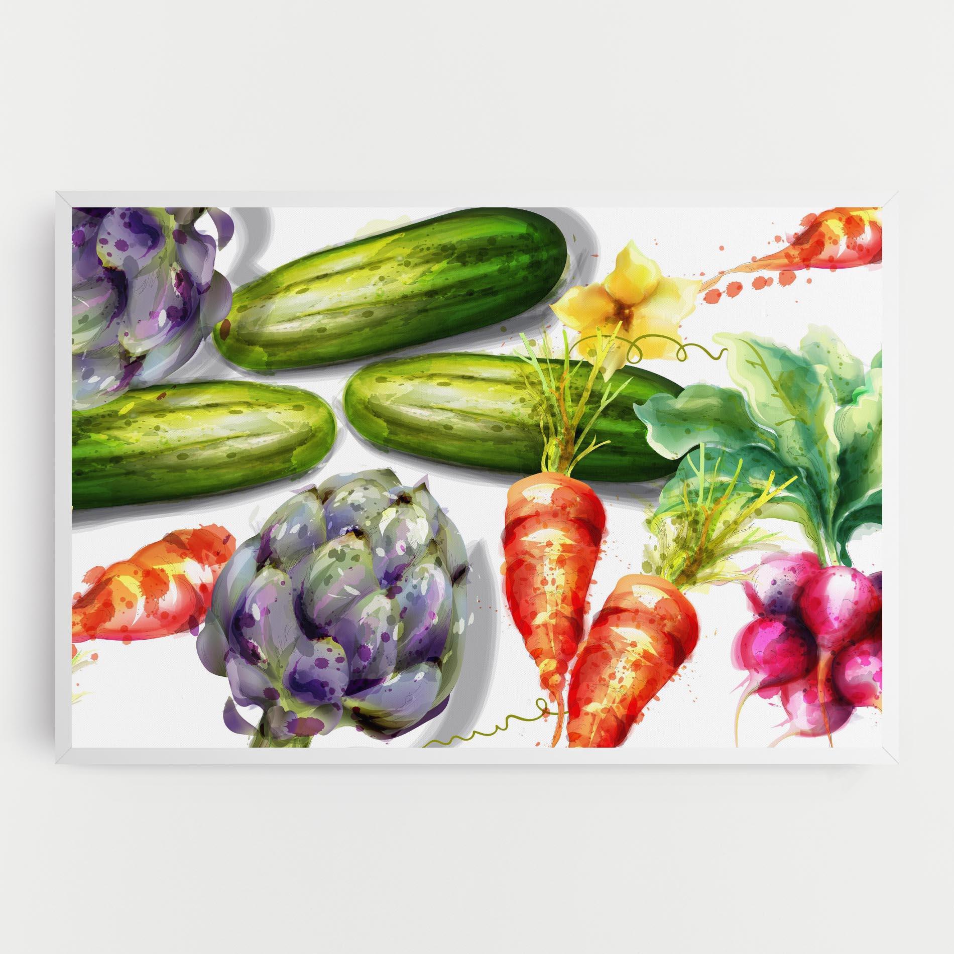 Tablou Canvas Watercolor Vegetables mockup 0