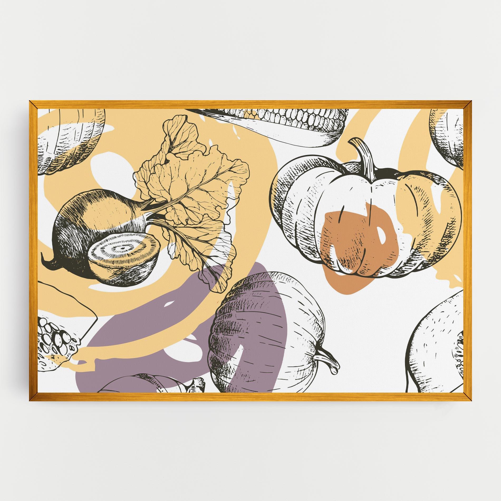Tablou Canvas Cream Vegetables Art mockup 0