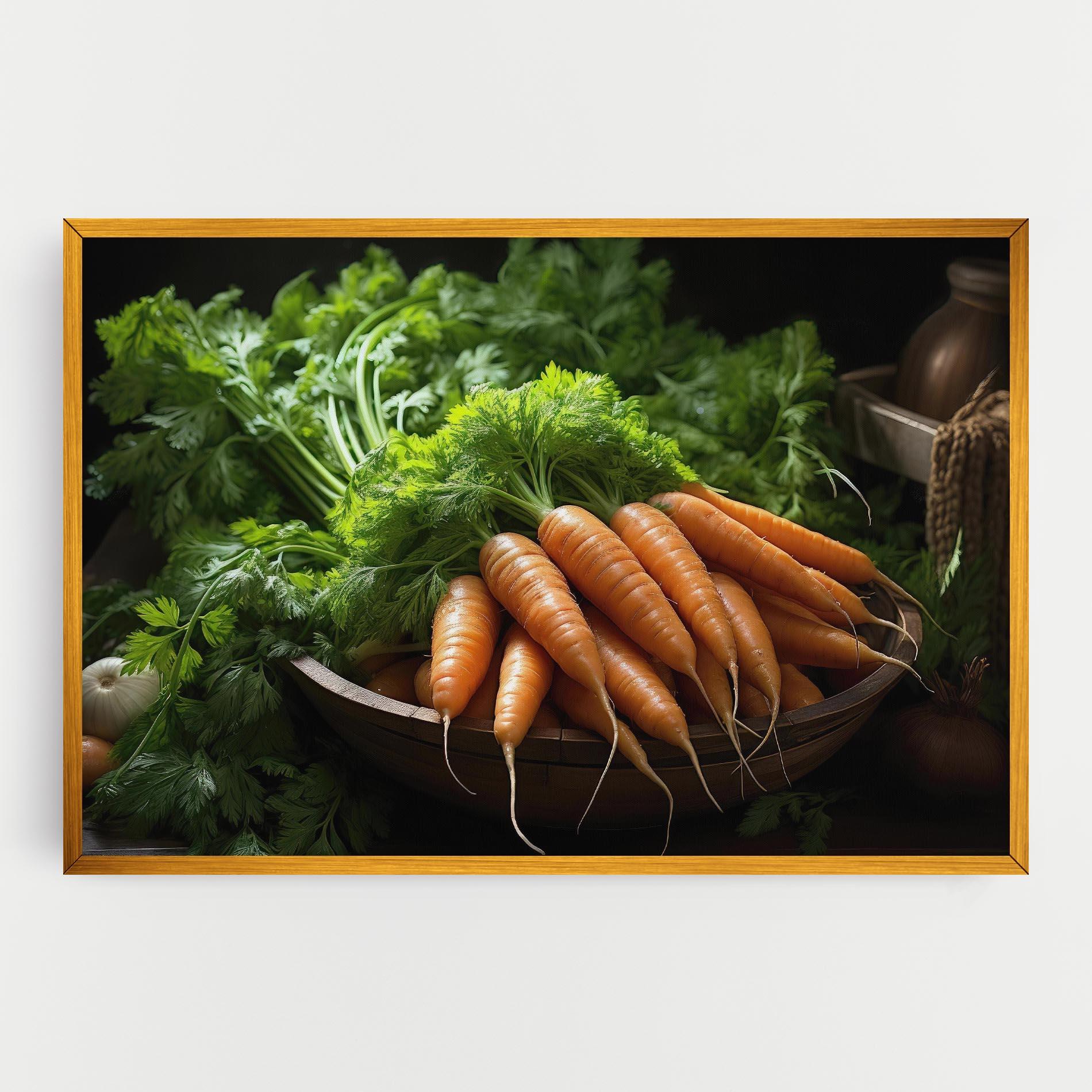 Tablou Canvas Fresh Carrots Basket mockup 0