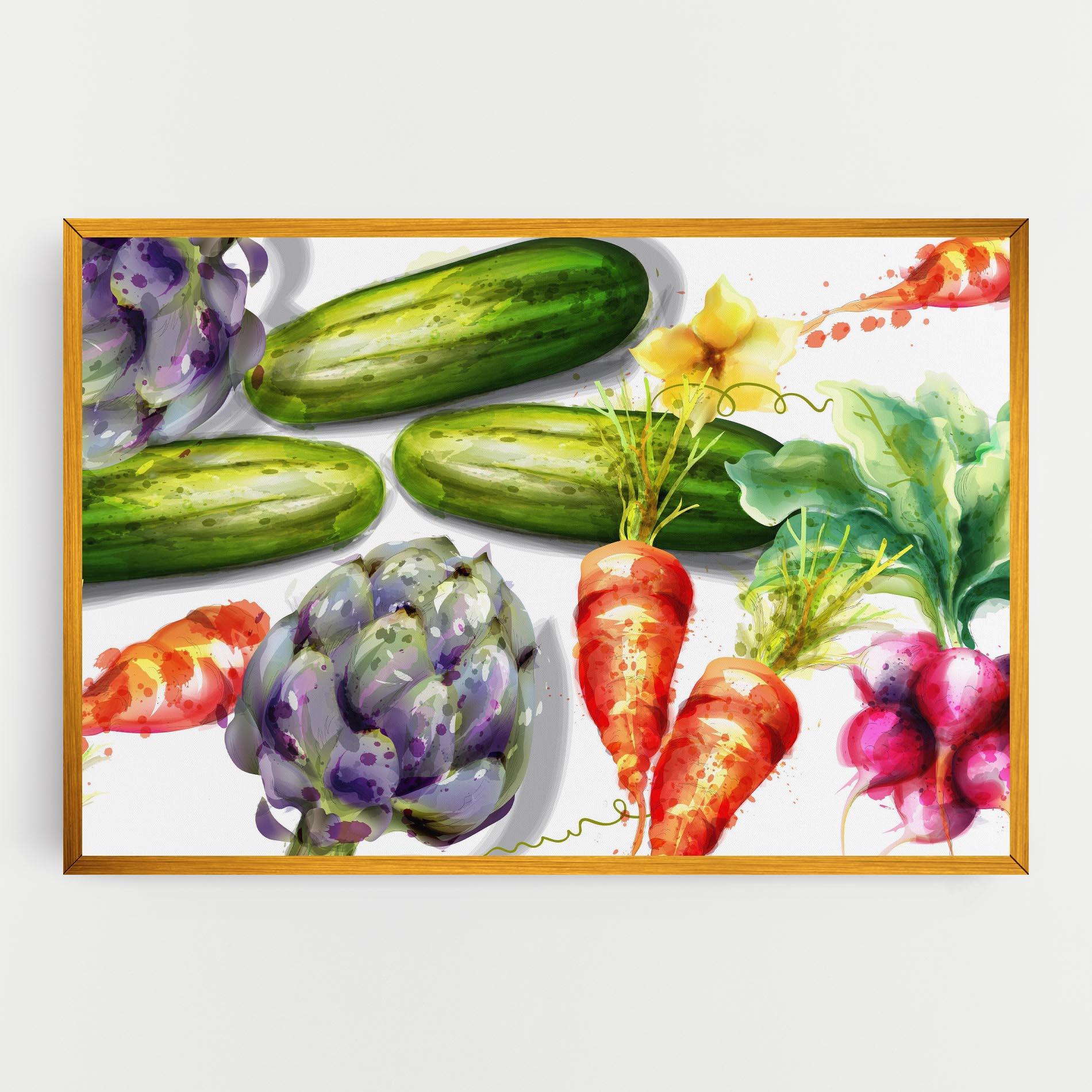 Tablou Canvas Watercolor Vegetables mockup 0
